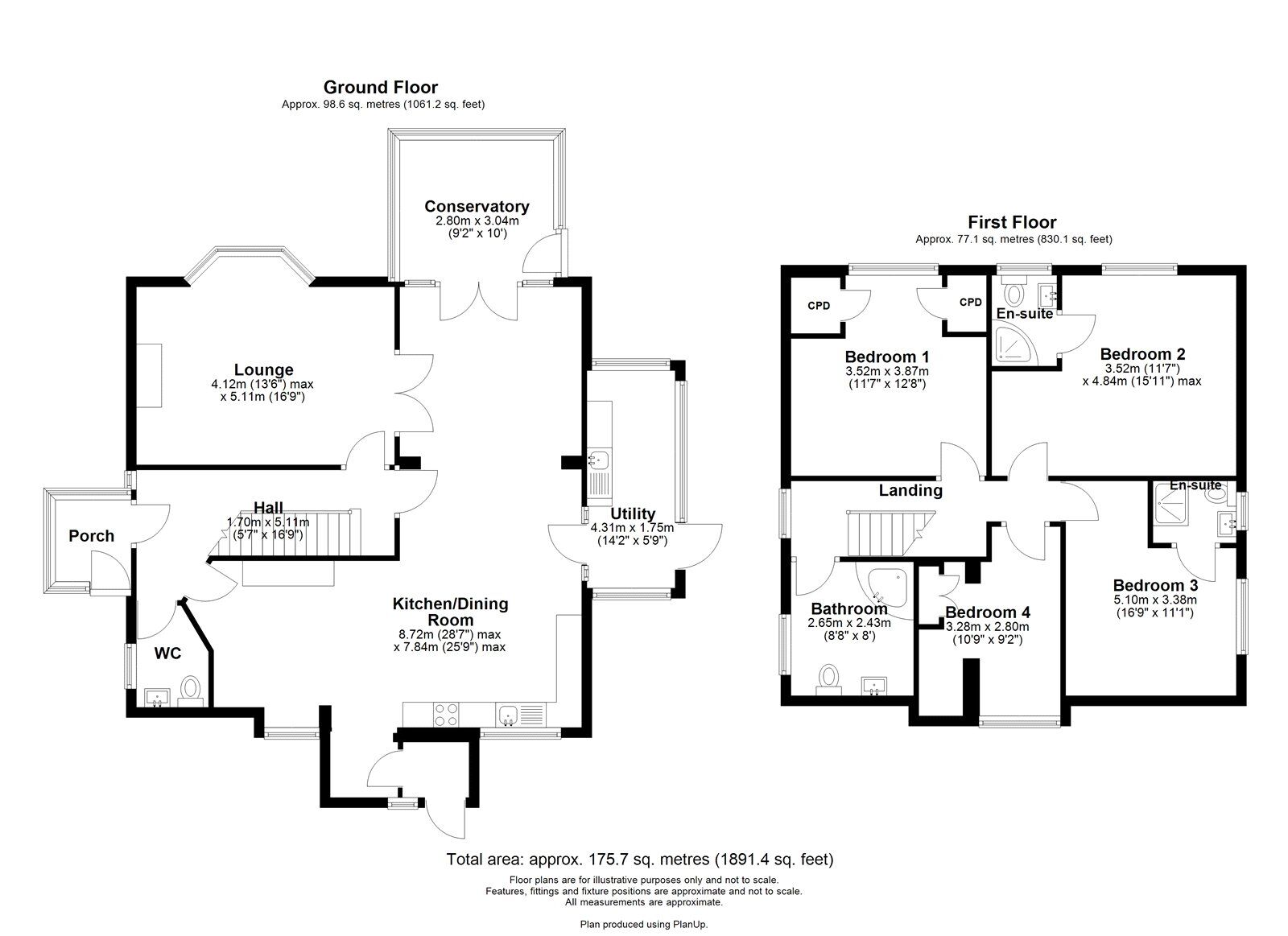Floorplan of 4 bedroom Detached House for sale, Strathmore Road, Rowlands Gill, Tyne and Wear, NE39
