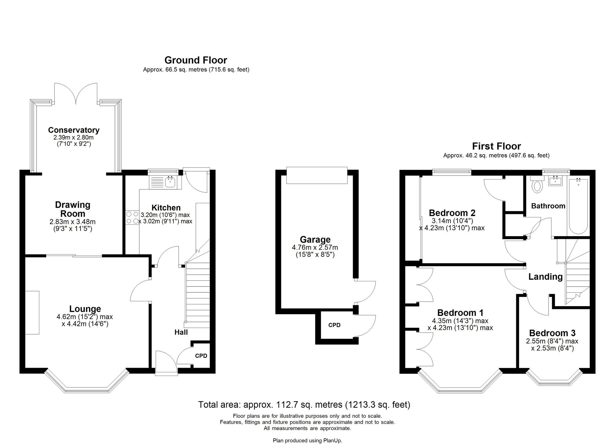 Floorplan of 3 bedroom Mid Terrace House for sale, Glamis Crescent, Rowlands Gill, Tyne and Wear, NE39