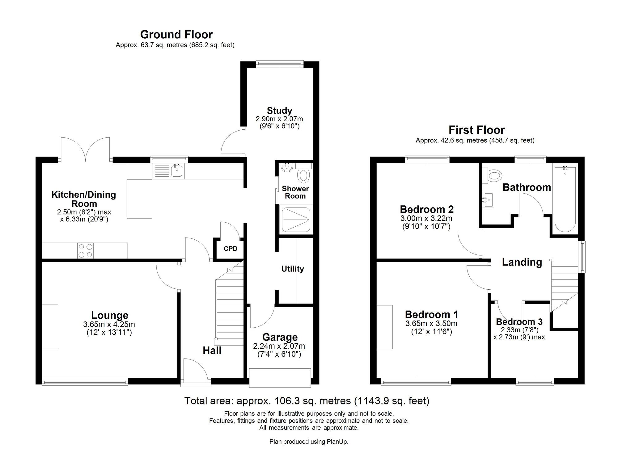 Floorplan of 3 bedroom Semi Detached House for sale, Strathmore Avenue, Rowlands Gill, Tyne and Wear, NE39