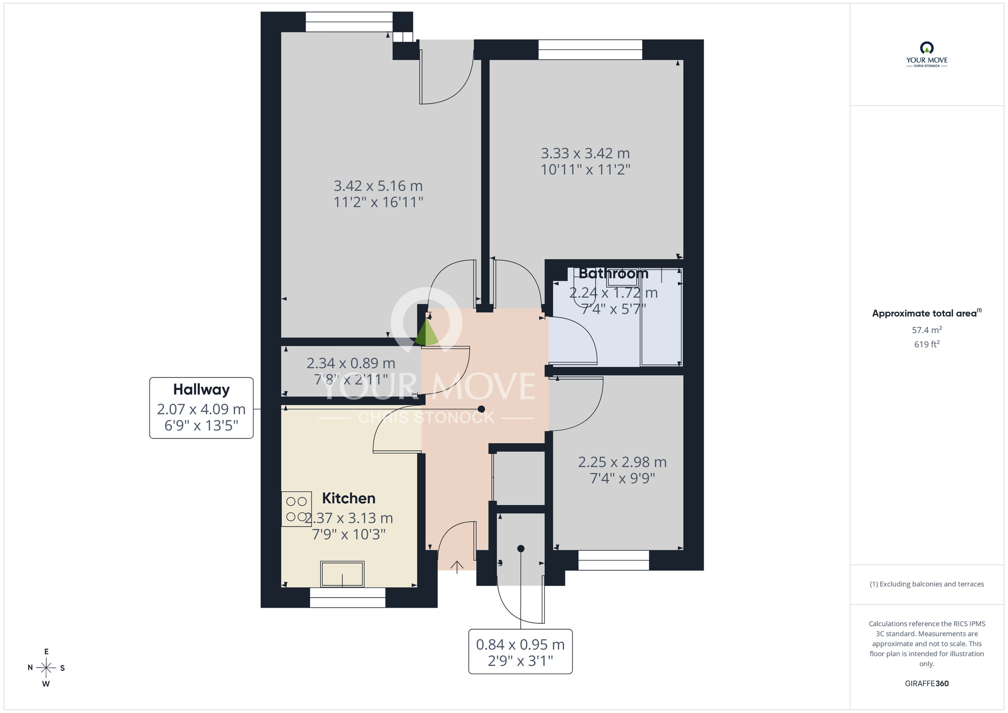 Floorplan of 2 bedroom Mid Terrace Bungalow for sale, Hollydene, Rowlands Gill, Tyne and Wear, NE39