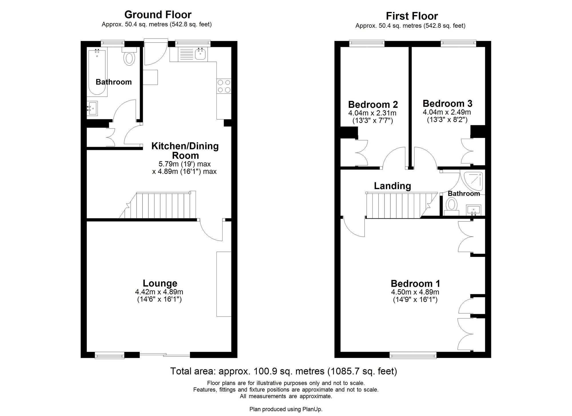 Floorplan of 3 bedroom Mid Terrace House for sale, Cowen Terrace, Rowlands Gill, Tyne and Wear, NE39