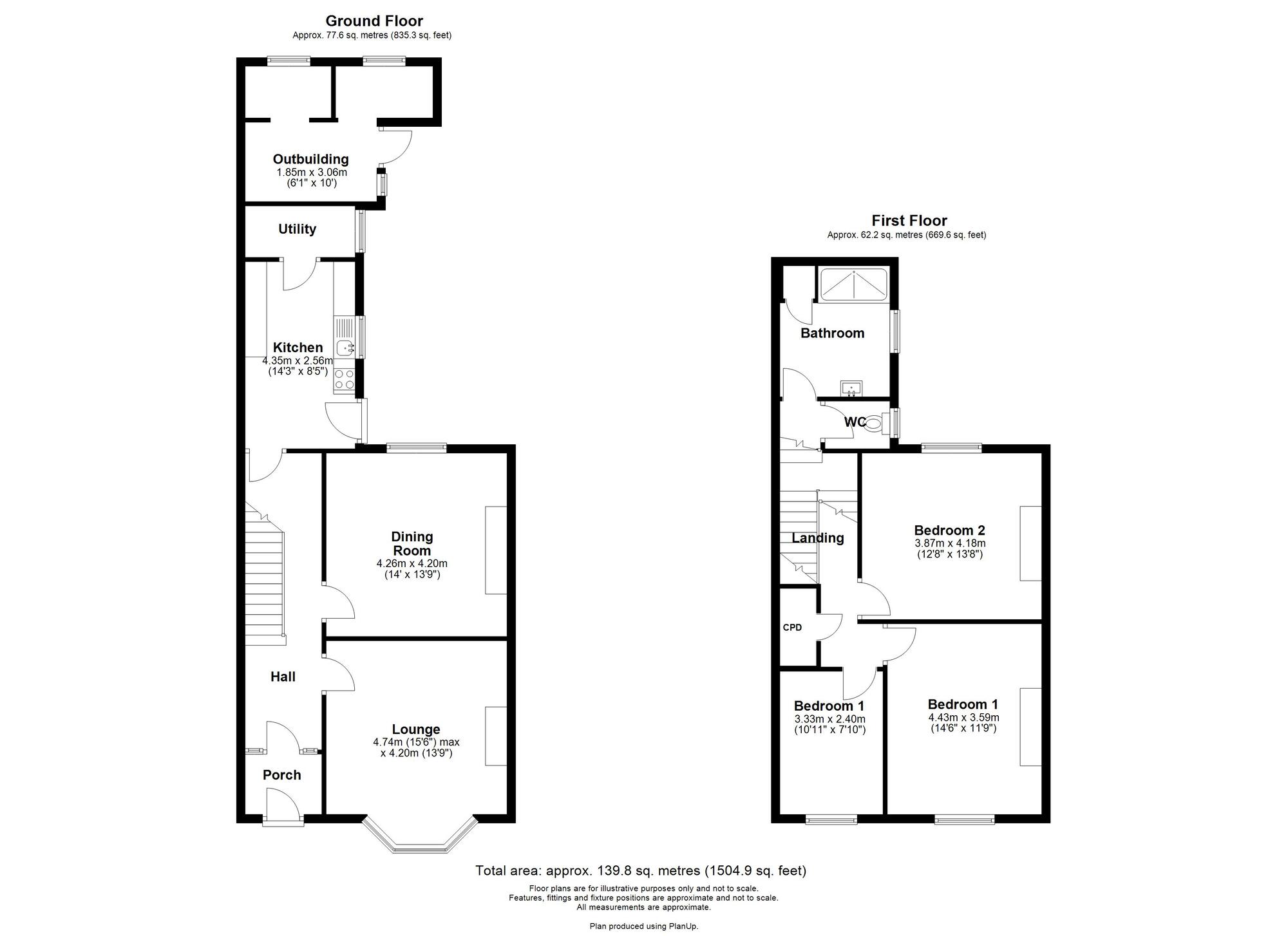 Floorplan of 3 bedroom Mid Terrace House for sale, Hugar Road, High Spen, Tyne and Wear, NE39