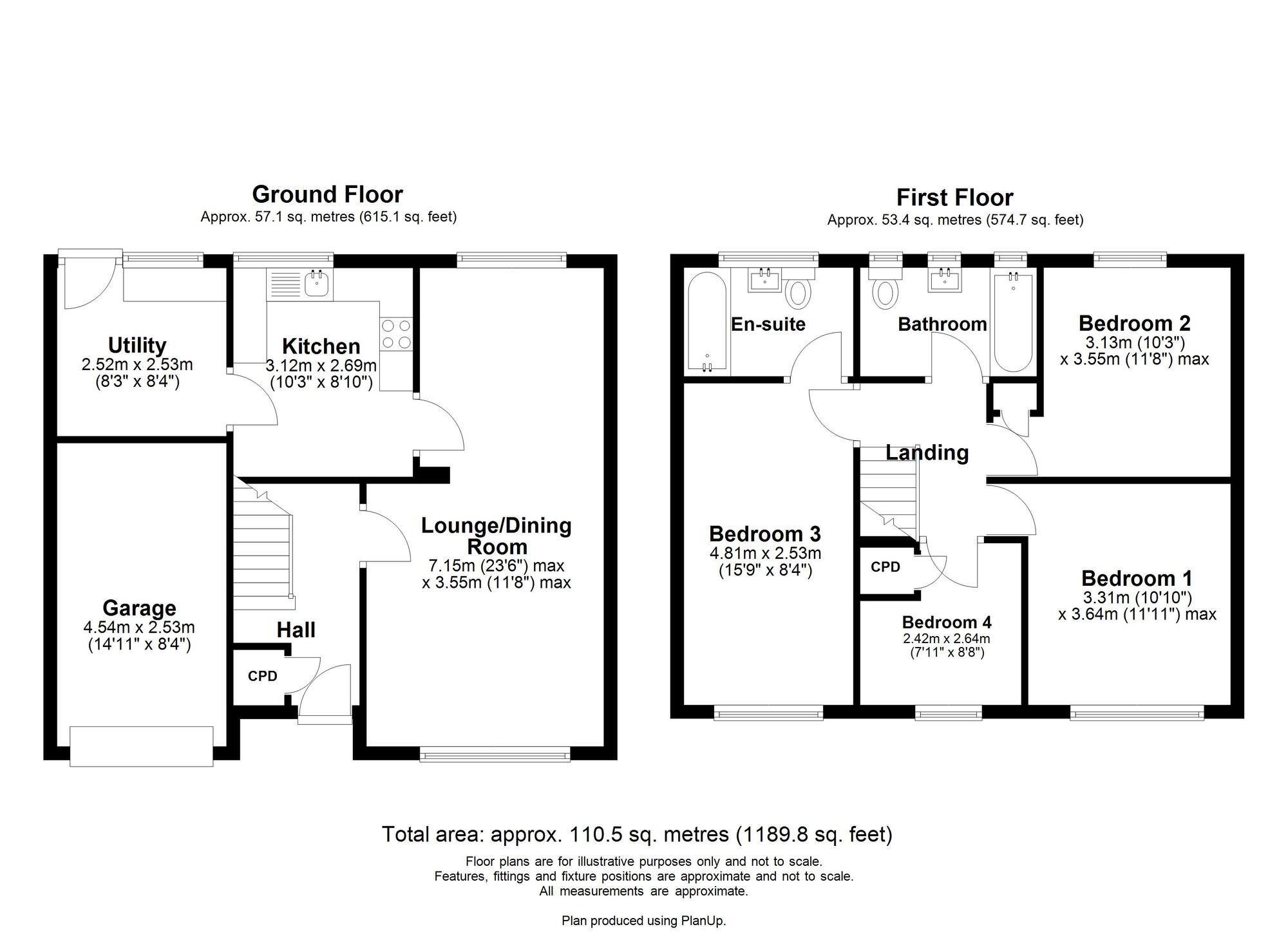 Floorplan of 4 bedroom Semi Detached House for sale, Ashtree Close, Rowlands Gill, Tyne and Wear, NE39