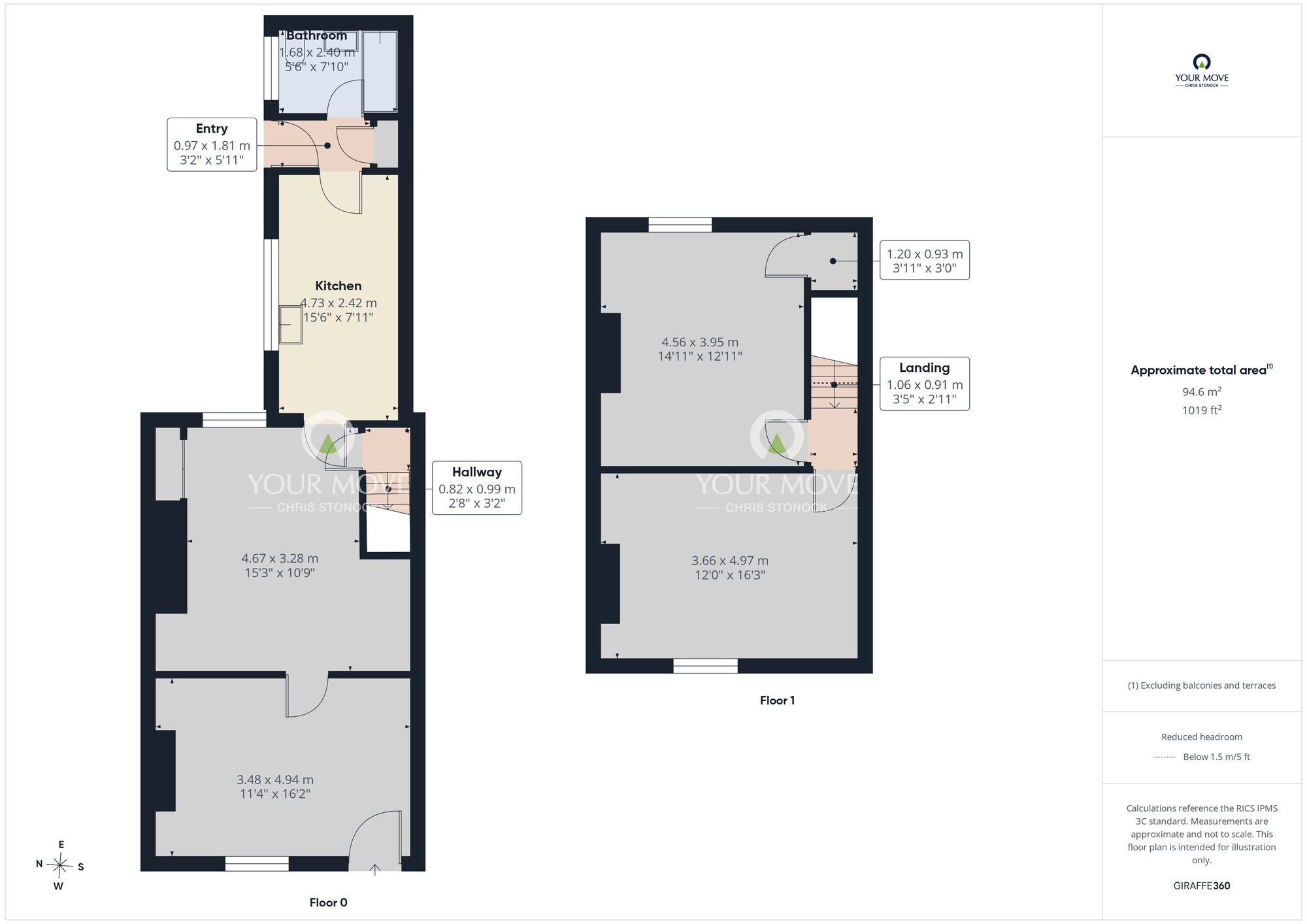 Floorplan of 2 bedroom Mid Terrace House for sale, Severn Street, Chopwell, Tyne and Wear, NE17