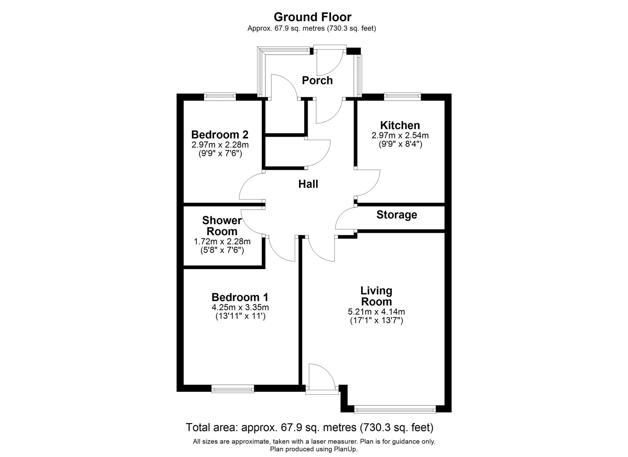 Floorplan of 2 bedroom Semi Detached Bungalow for sale, Hollydene, Rowlands Gill, Tyne and Wear, NE39