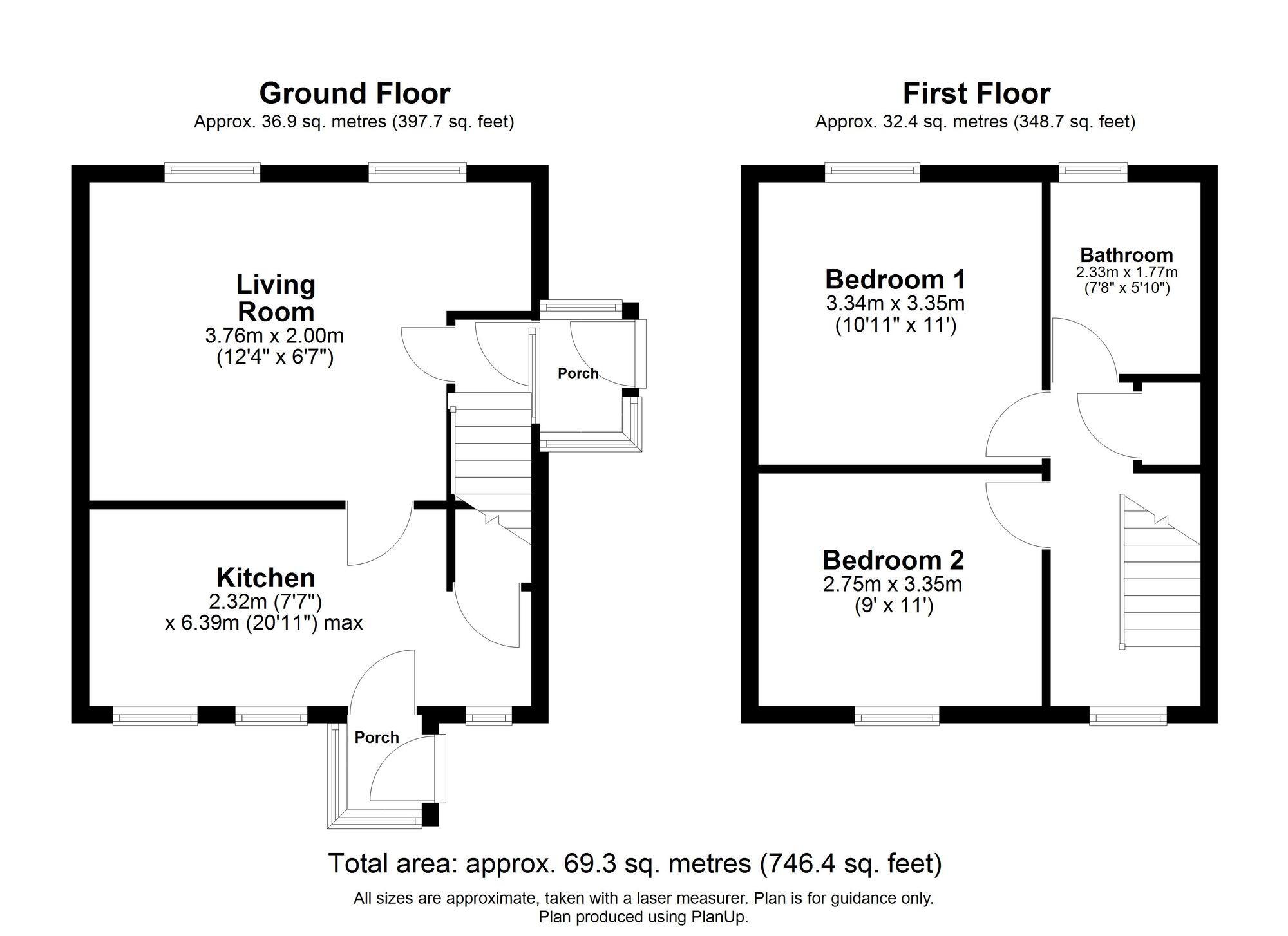 Floorplan of 2 bedroom End Terrace House to rent, Pine Avenue, Burnopfield, Durham, NE16