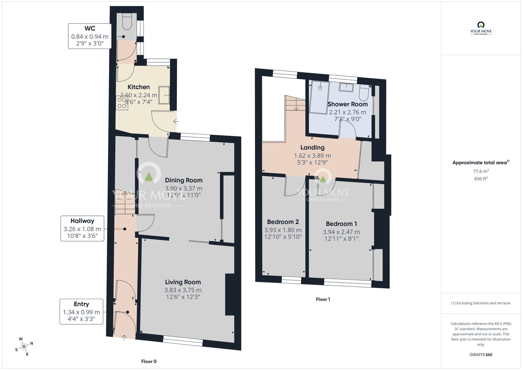 Floorplan of 2 bedroom Mid Terrace House for sale, Watson Street, High Spen, Tyne and Wear, NE39
