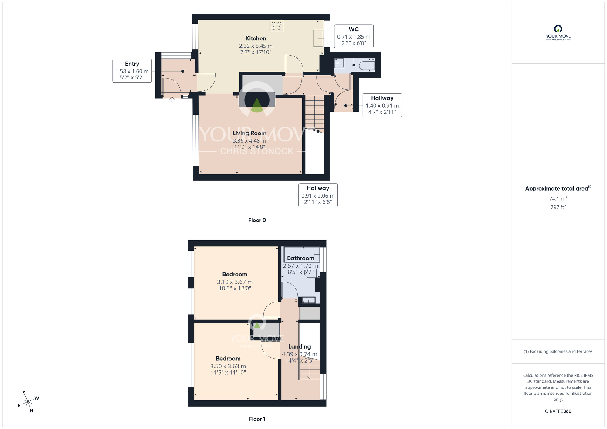Floorplan of 2 bedroom End Terrace House for sale, Carnforth Gardens, Rowlands Gill, Tyne and Wear, NE39