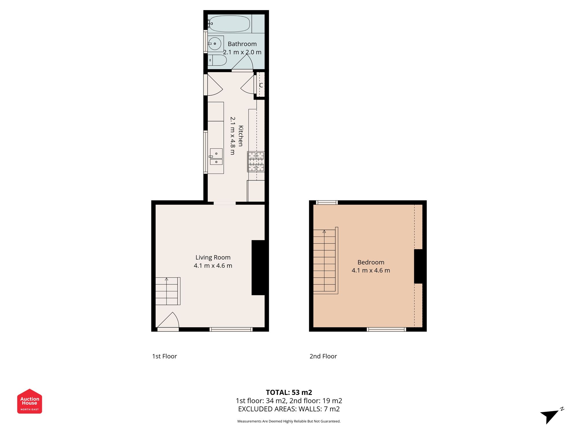 Floorplan of 1 bedroom Mid Terrace House for sale, Hollings Terrace, Chopwell, Tyne and Wear, NE17