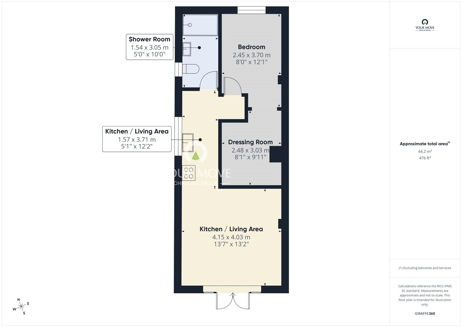 Floorplan of 1 bedroom Flat to rent, Bridge End Lodges, Ebchester, Northumberland, DH8