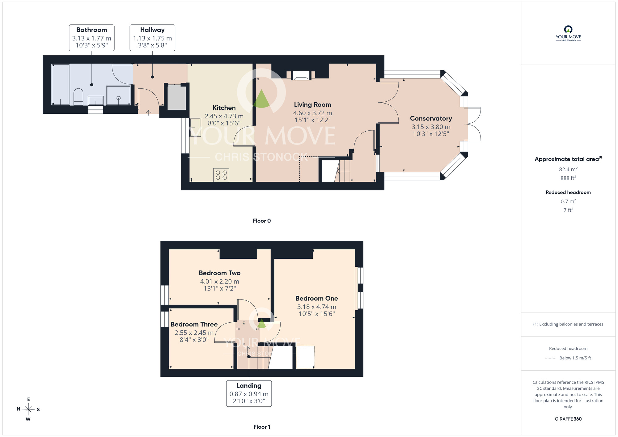 Floorplan of 3 bedroom Mid Terrace House for sale, Lenin Terrace, Chopwell, Tyne and Wear, NE17