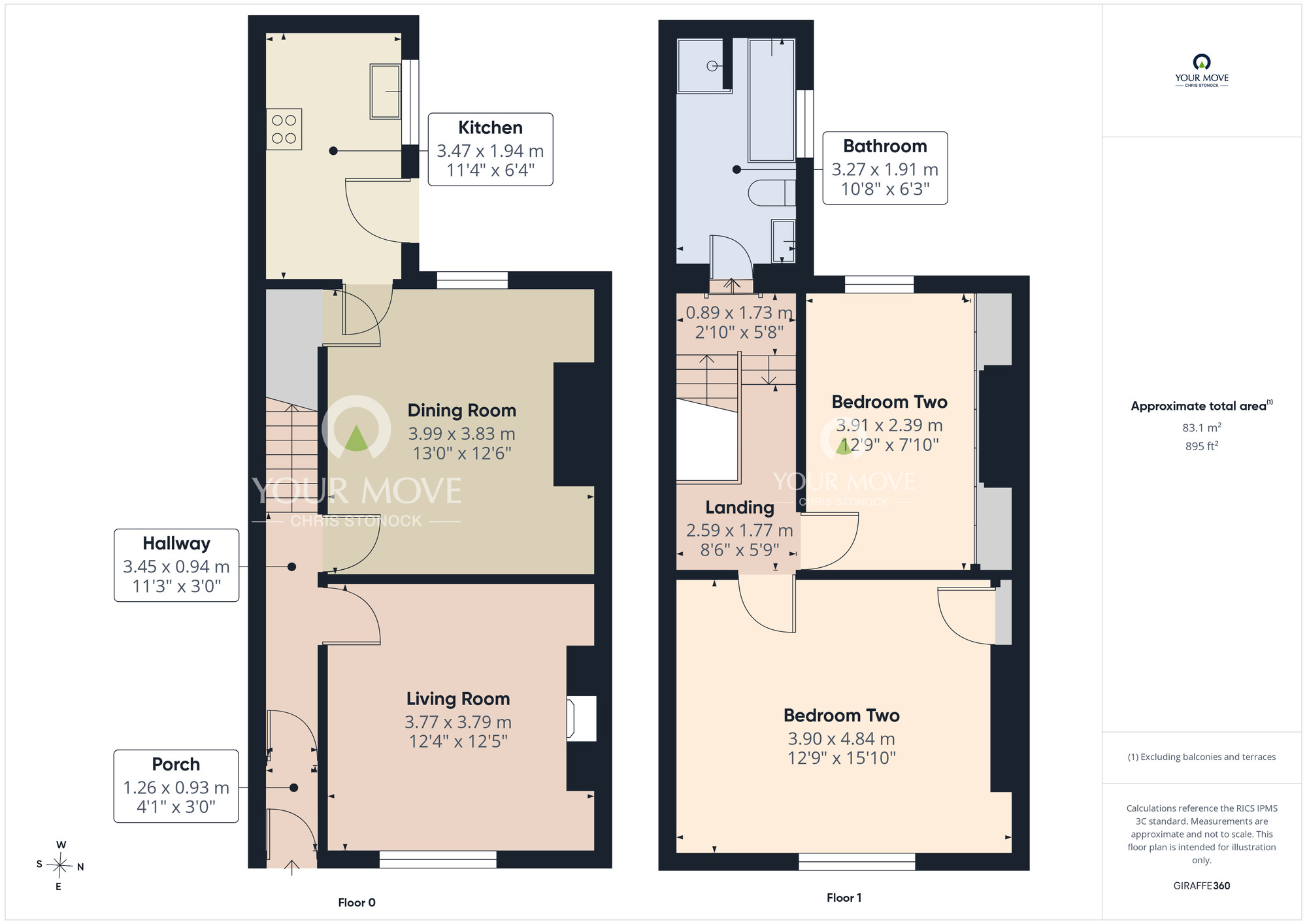 Floorplan of 2 bedroom Mid Terrace House for sale, Balfour Terrace, Chopwell, Tyne and Wear, NE17