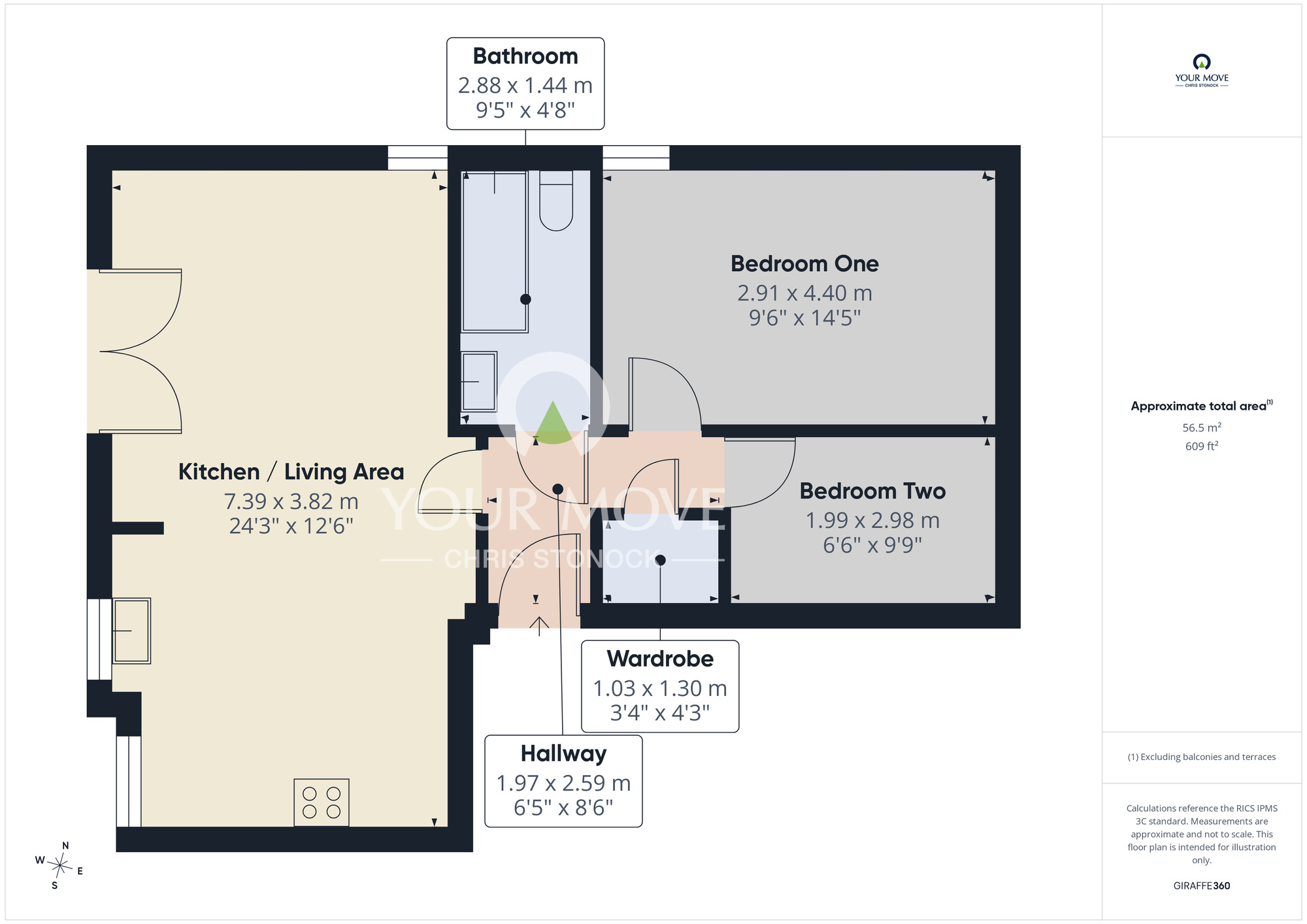 Floorplan of 2 bedroom Flat to rent, Anderson Court, Burnopfield, Durham, NE16