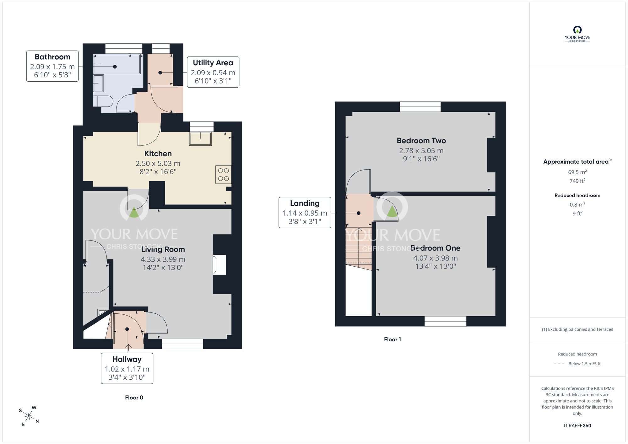 Floorplan of 2 bedroom Mid Terrace House for sale, East Street, High Spen, Tyne and Wear, NE39