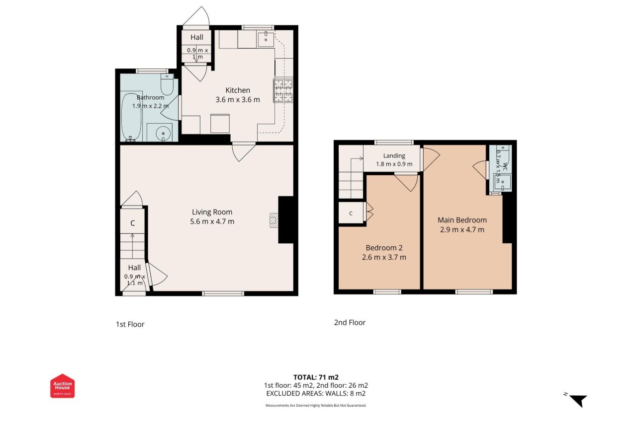 Floorplan of 2 bedroom Mid Terrace House for sale, Margaret Terrace, Rowlands Gill, Tyne and Wear, NE39