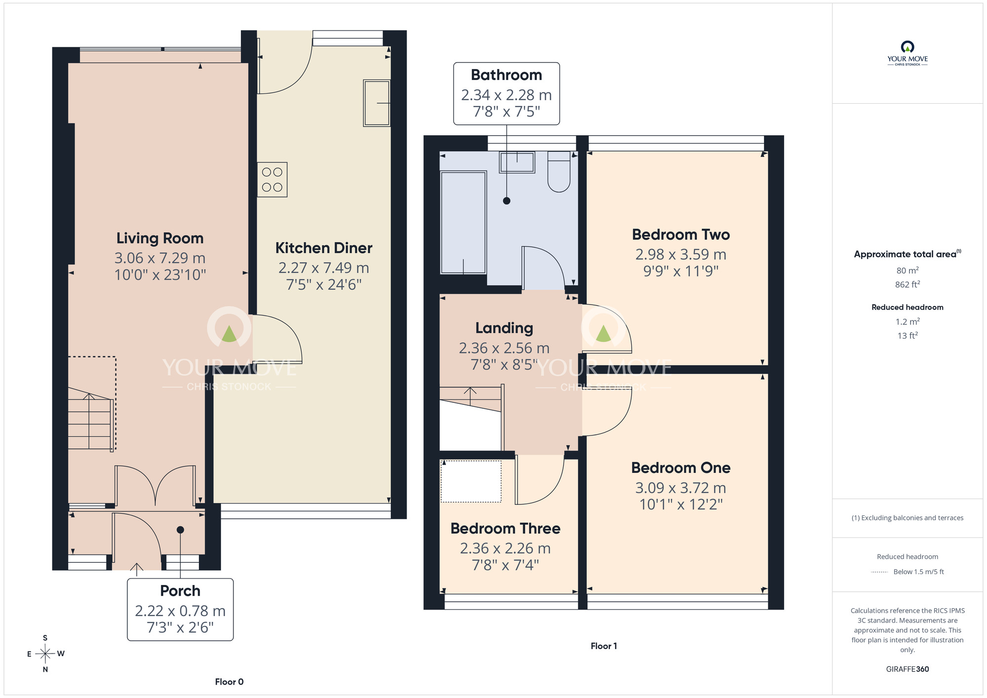 Floorplan of 3 bedroom Mid Terrace House for sale, Hillcroft, Rowlands Gill, Tyne and Wear, NE39
