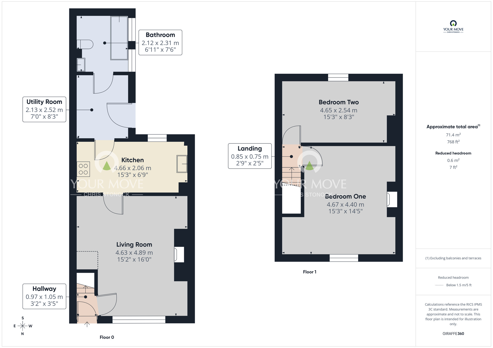 Floorplan of 2 bedroom Mid Terrace House for sale, North View East, Rowlands Gill, Tyne and Wear, NE39