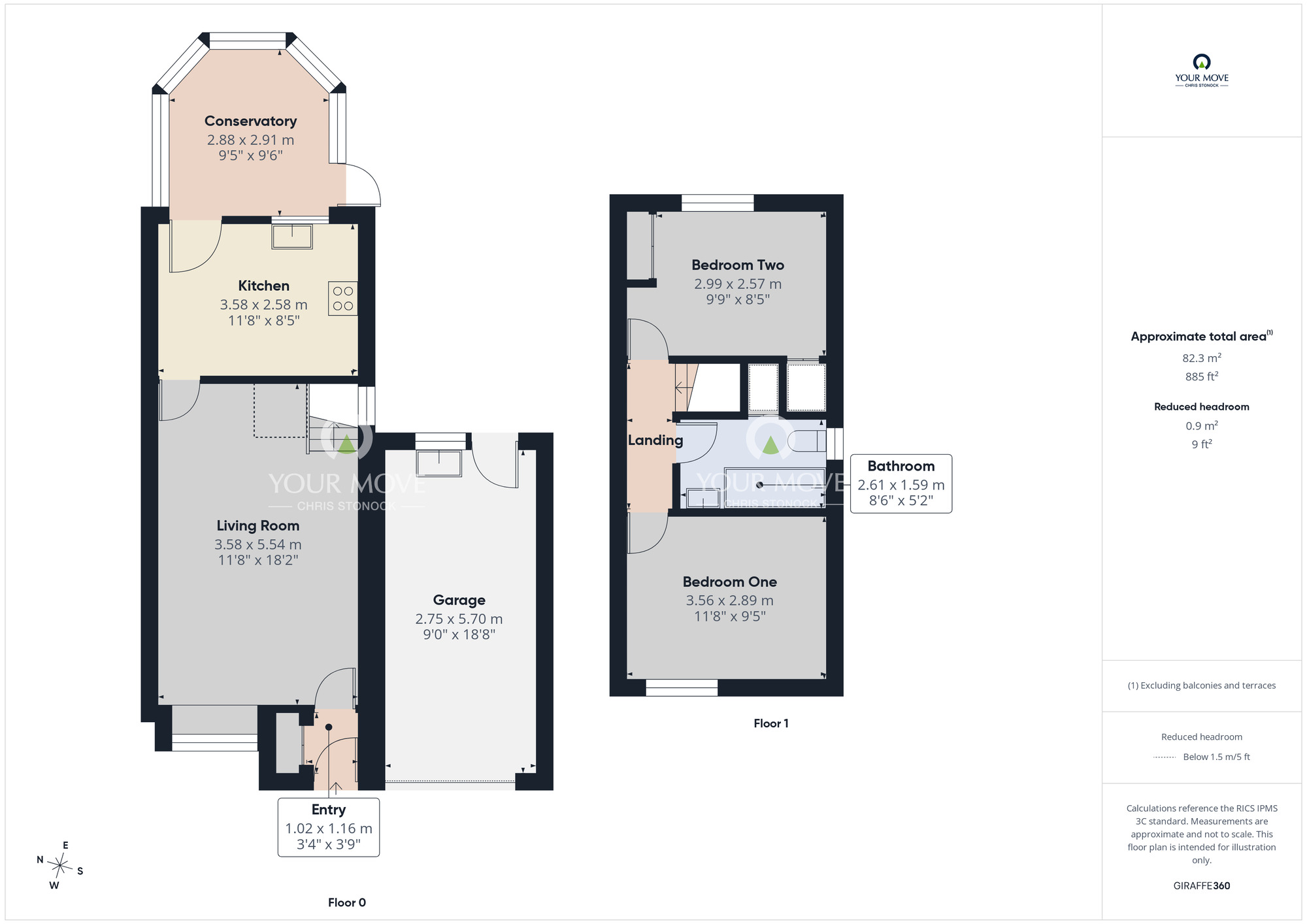 Floorplan of 2 bedroom Semi Detached House for sale, Spen Burn, High Spen, Tyne and Wear, NE39