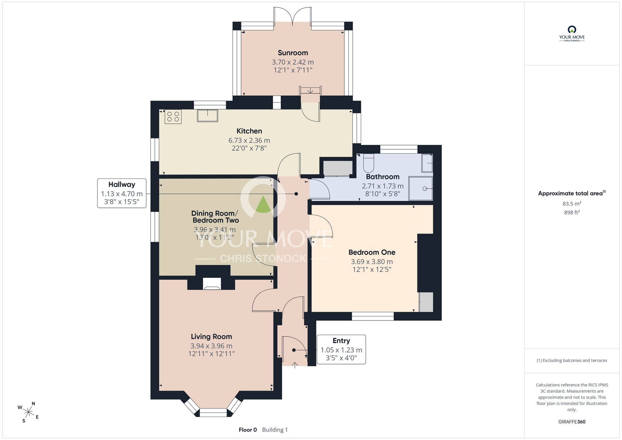 Floorplan of 2 bedroom Semi Detached Bungalow for sale, Station Road, Rowlands Gill, Tyne and Wear, NE39