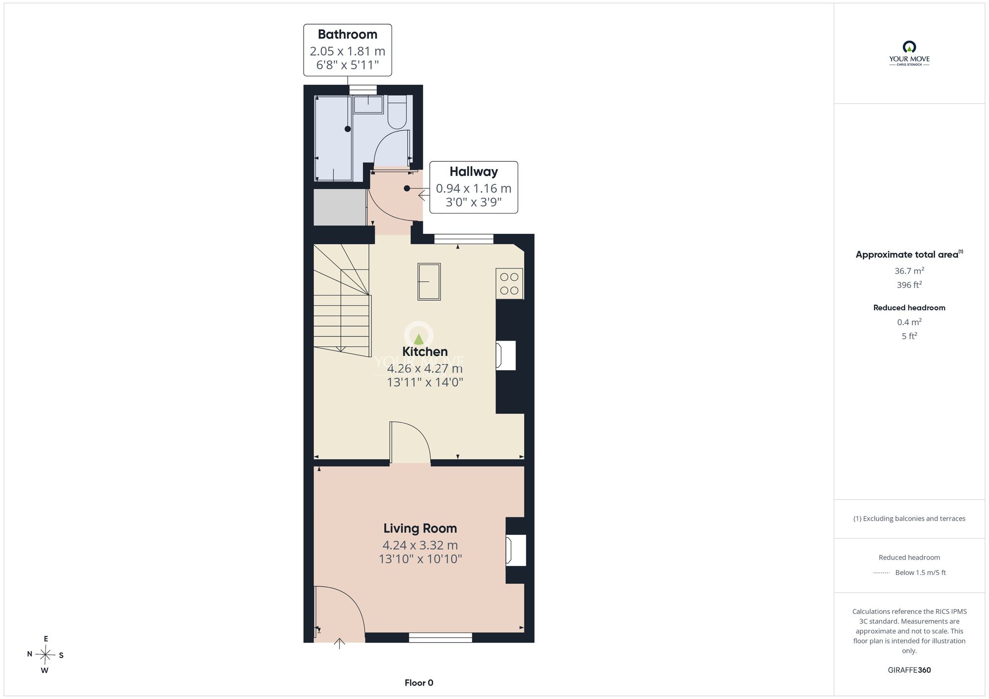 Floorplan of 2 bedroom Mid Terrace House for sale, Clyde Street, Chopwell, Tyne and Wear, NE17