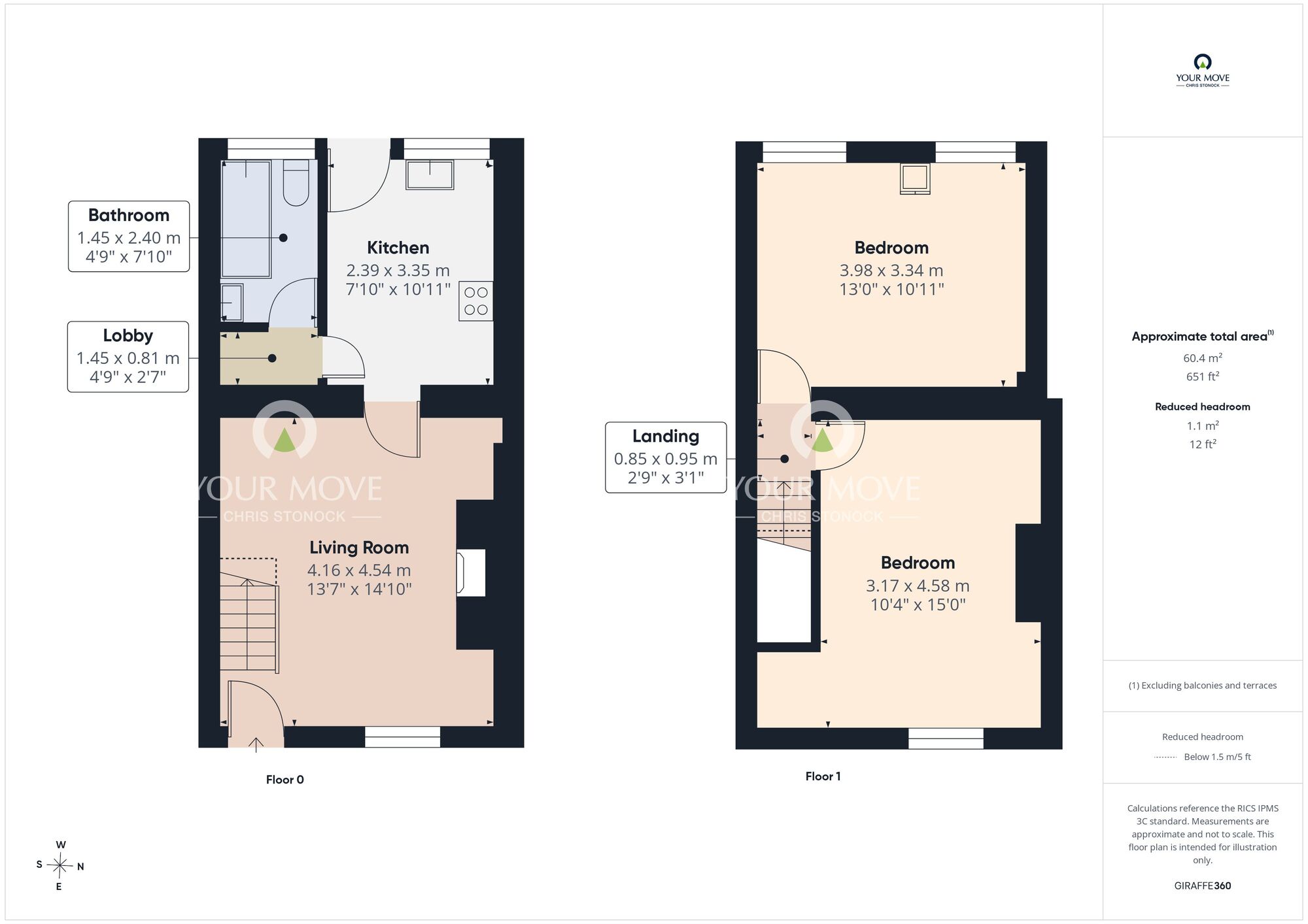 Floorplan of 2 bedroom Mid Terrace House to rent, Hollings Terrace, Chopwell, Tyne and Wear, NE17