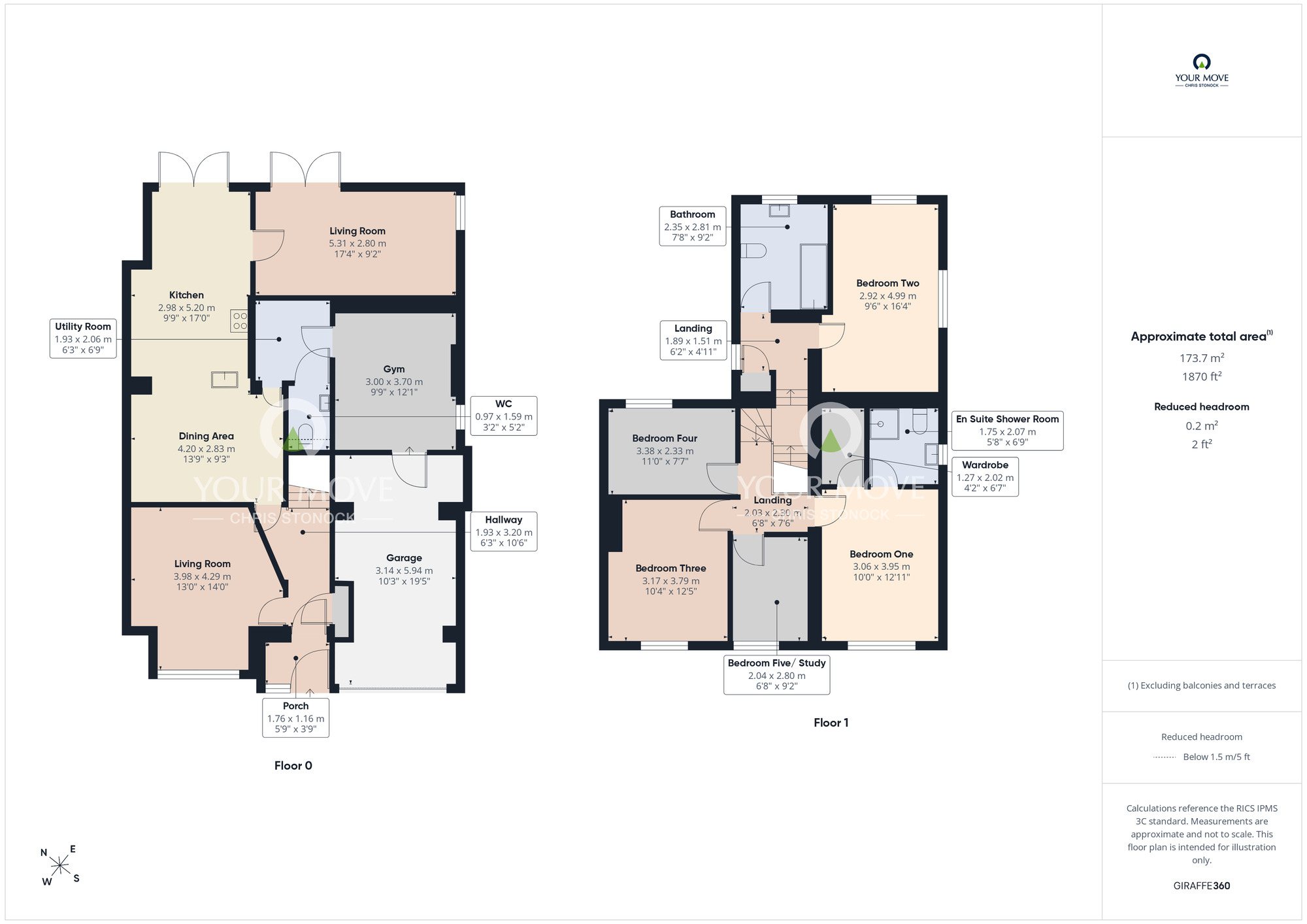 Floorplan of 5 bedroom Detached House for sale, The Grove, Rowlands Gill, Tyne and Wear, NE39