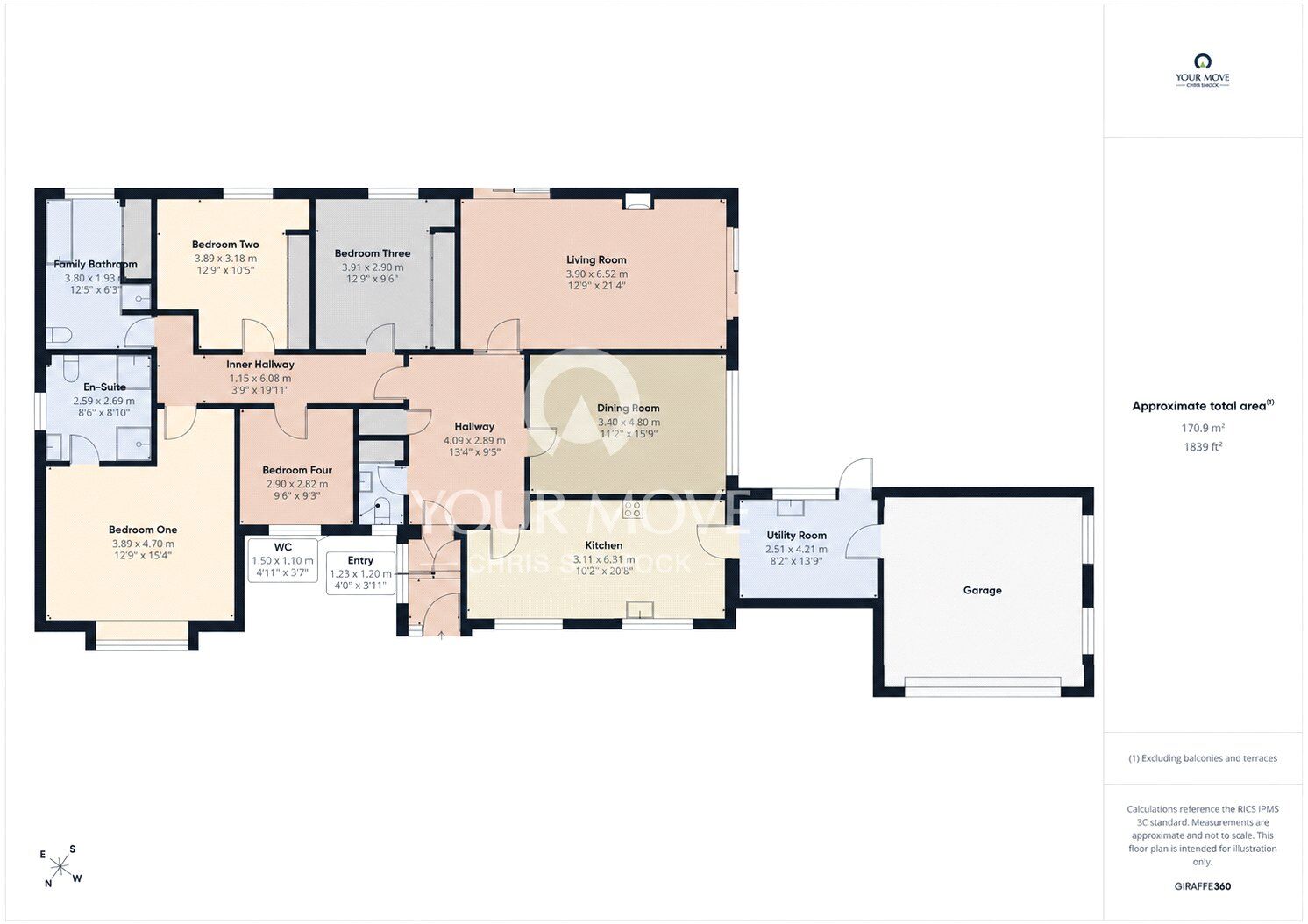 Floorplan of 4 bedroom Detached Bungalow for sale, Woodmans Way, Whickham, Tyne and Wear, NE16