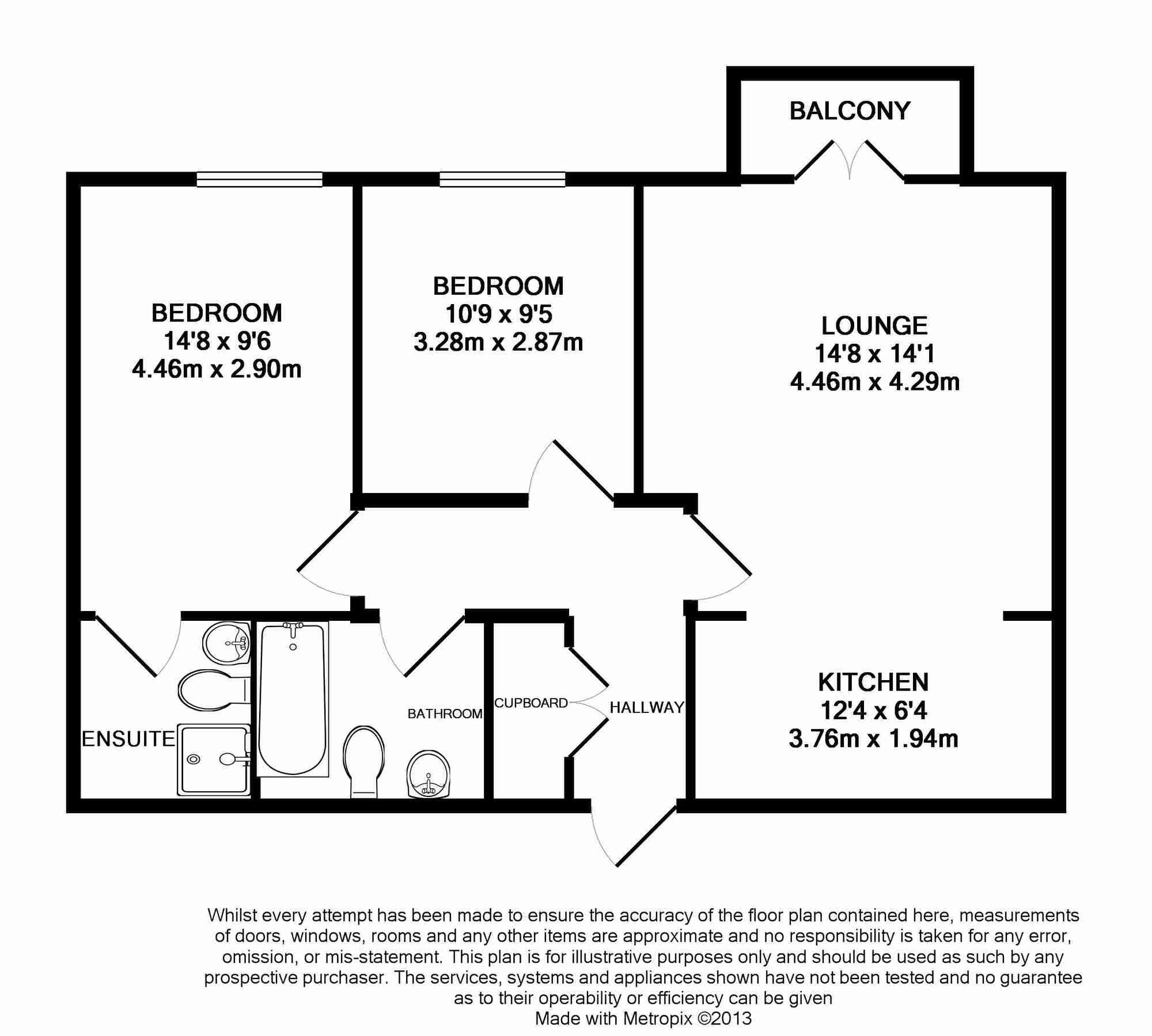 Floorplan of 2 bedroom  Flat to rent, Diamond Close, Sittingbourne, ME10