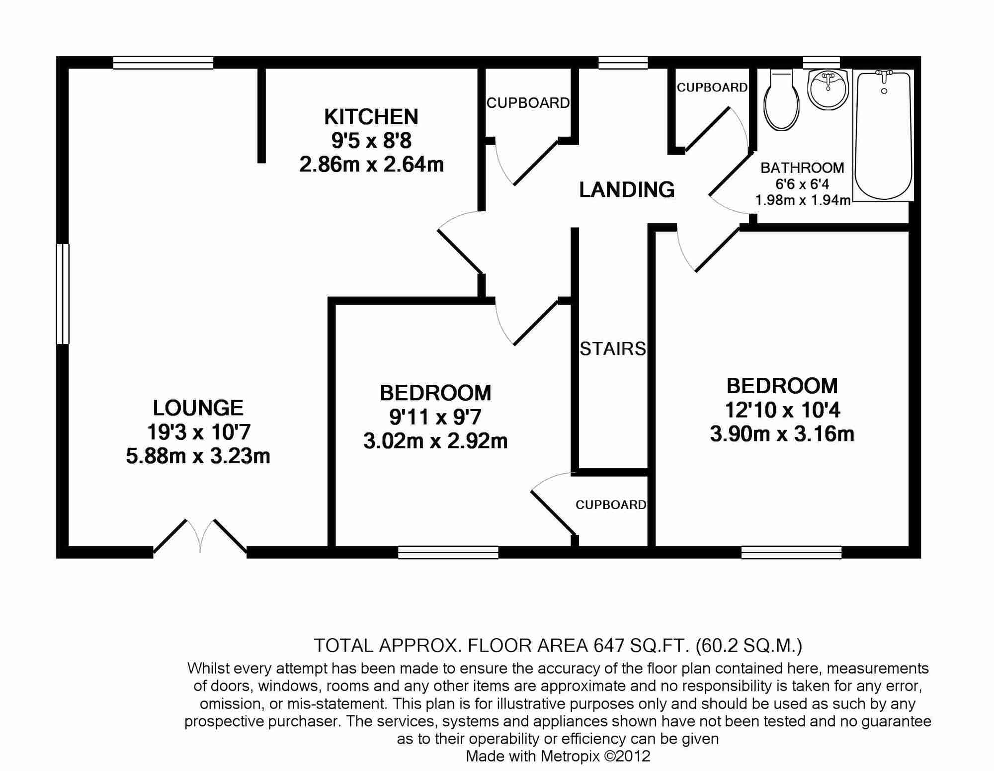 Floorplan of 2 bedroom Flat to rent, Helidor Walk, Sittingbourne, Kent, ME10