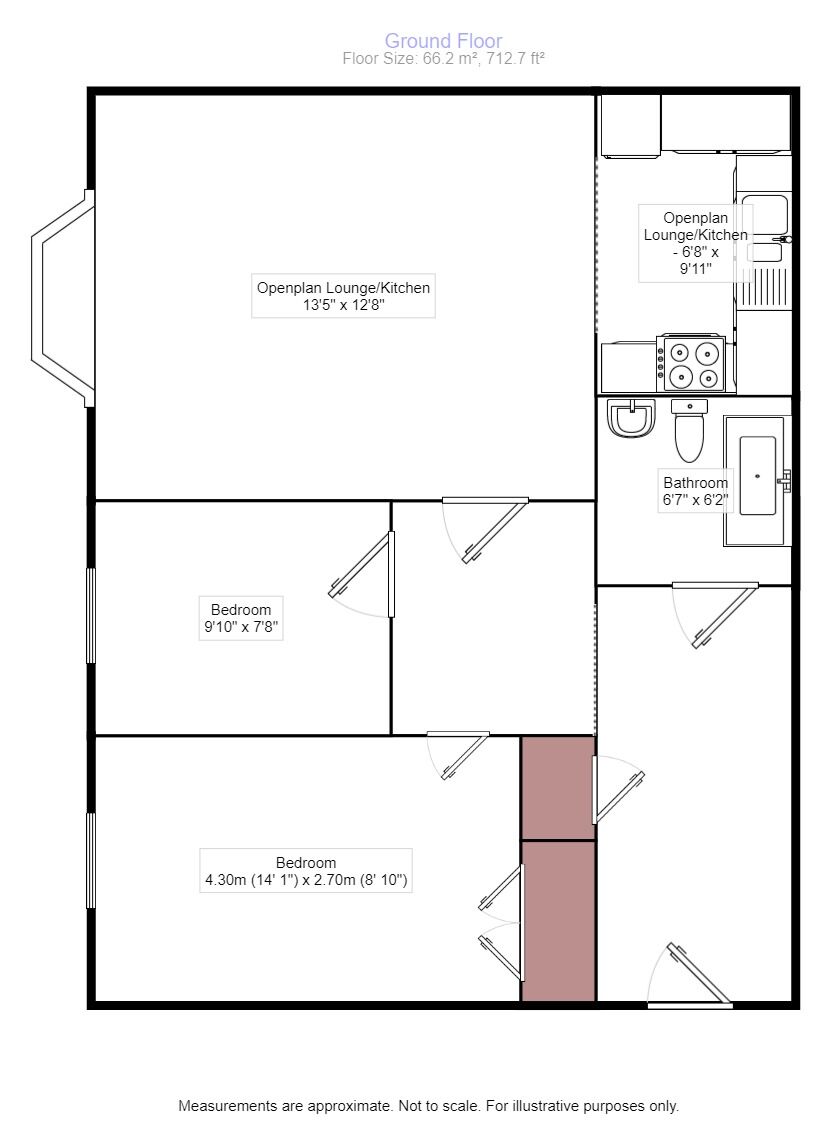 Floorplan of 2 bedroom  Flat to rent, Hythe Road, Milton Regis, Kent, ME10