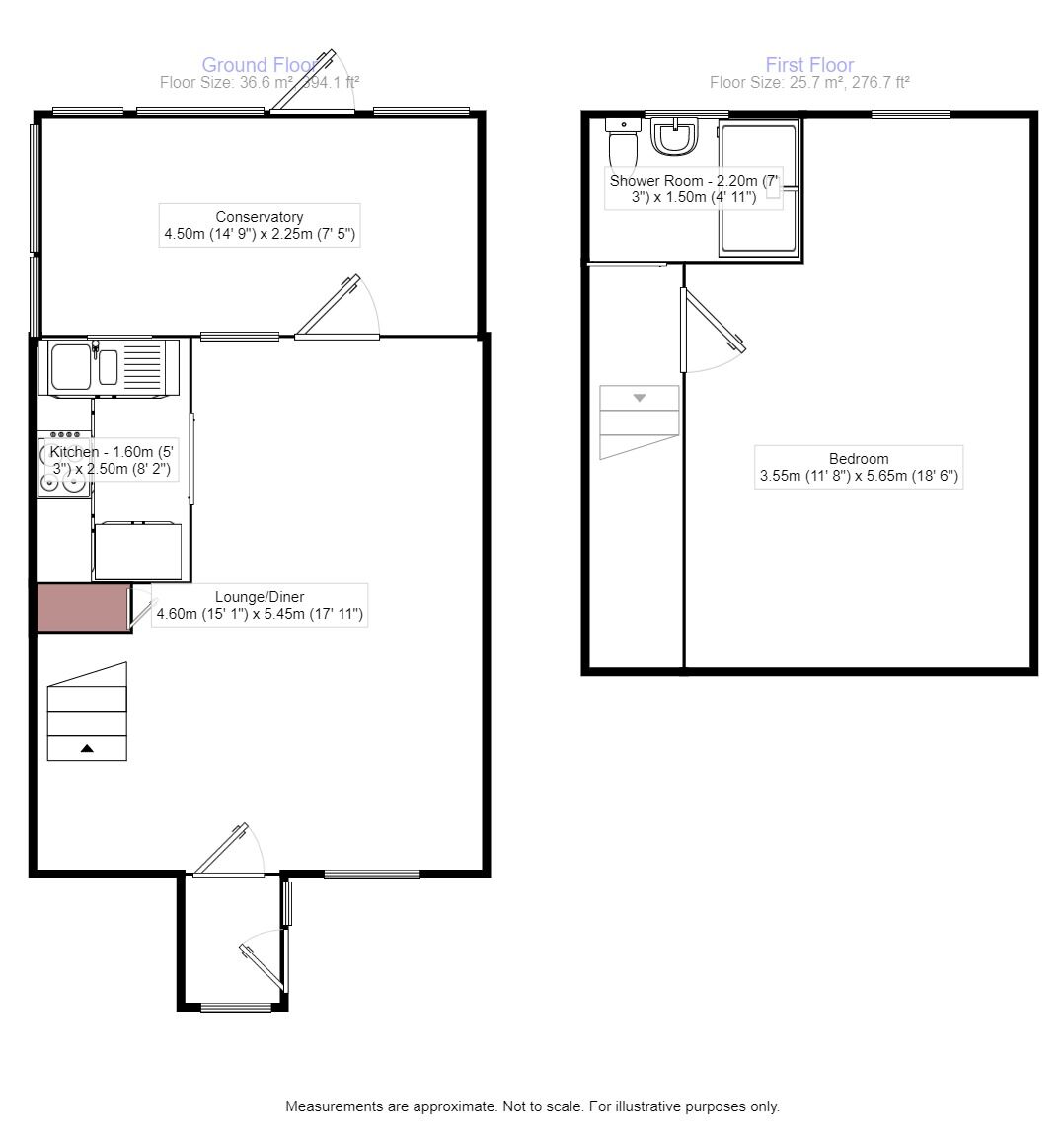 Floorplan of 1 bedroom Mid Terrace House to rent, Volante Drive, Sittingbourne, Kent, ME10