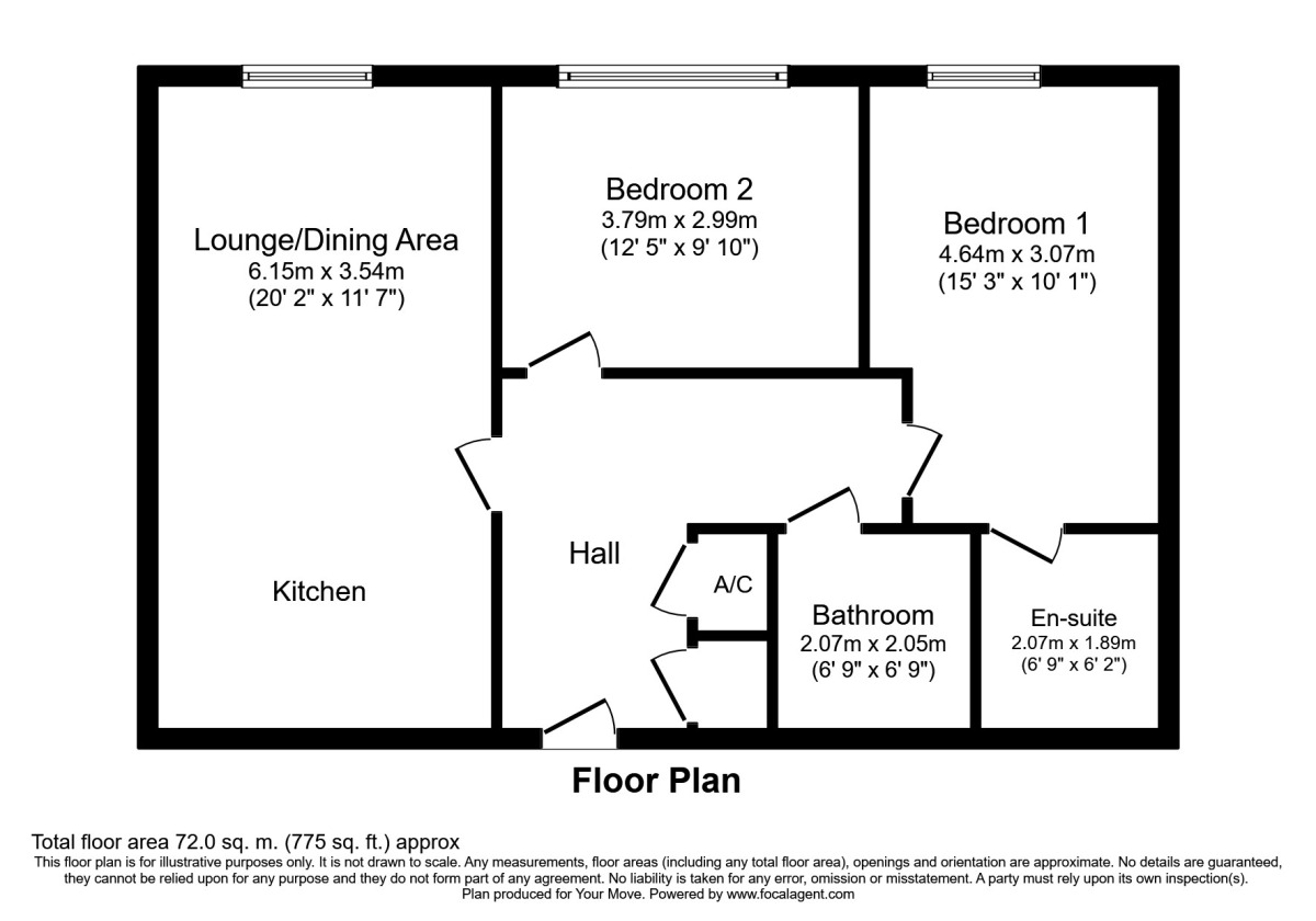 Floorplan of 2 bedroom Flat to rent, Quartz Way, Sittingbourne, Kent, ME10