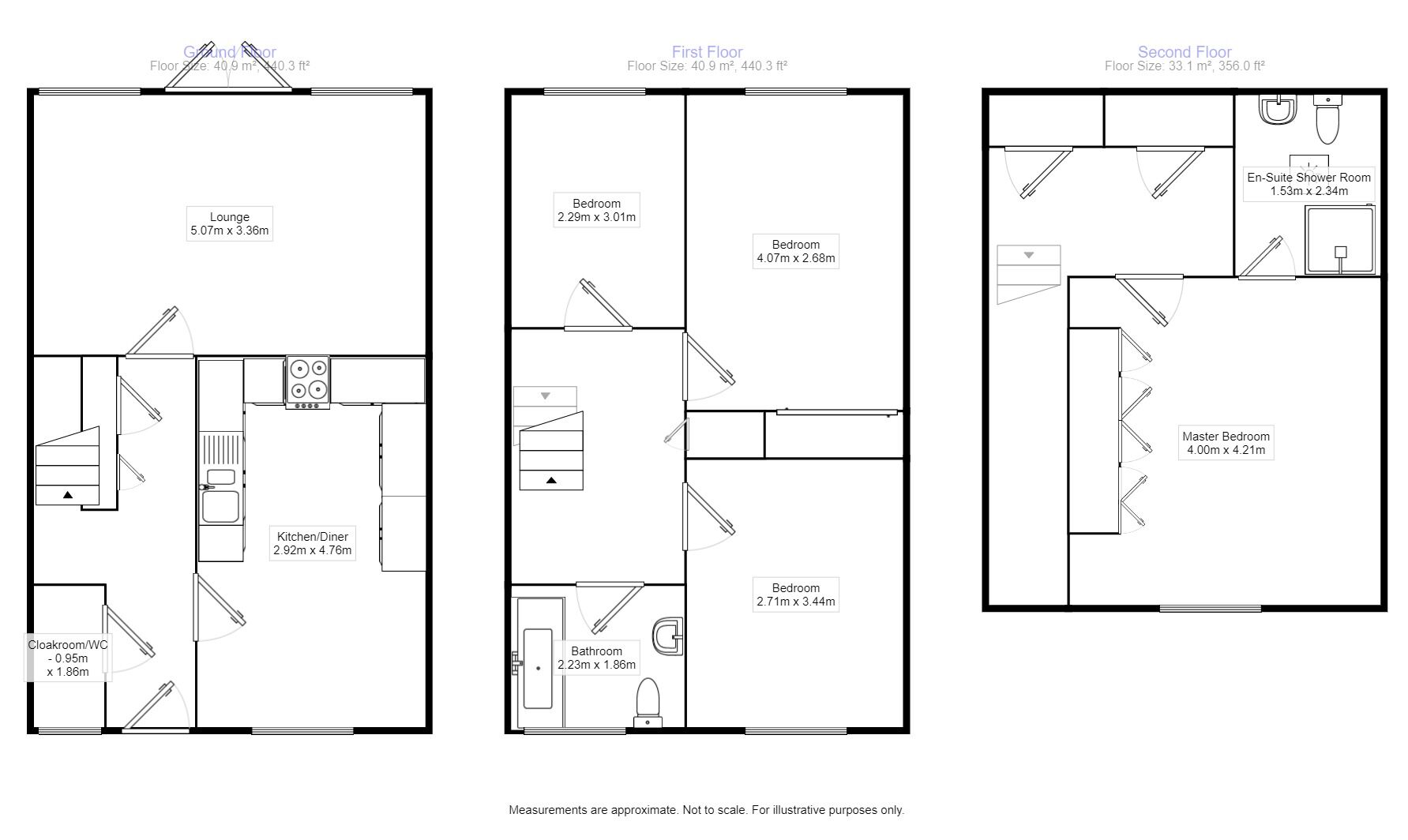 Floorplan of 4 bedroom Mid Terrace House to rent, Cambria Crescent, Sittingbourne, ME10