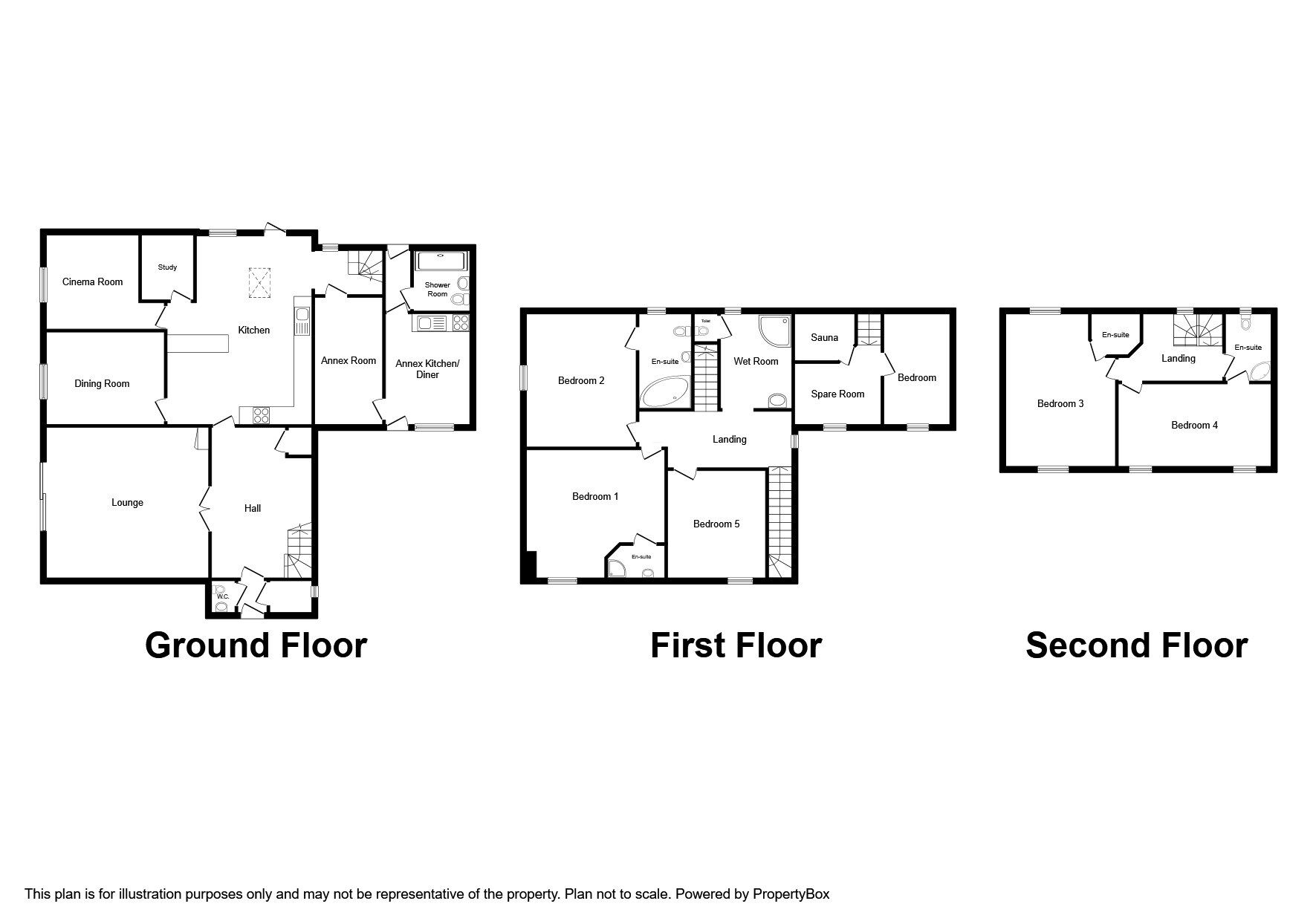Floorplan of 6 bedroom Detached House for sale, Donemowe Drive, Kemsley, Kent, ME10