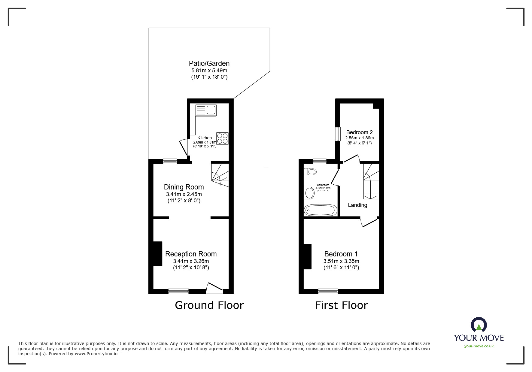 Floorplan of 2 bedroom End Terrace House for sale, The Street, Iwade, Kent, ME9