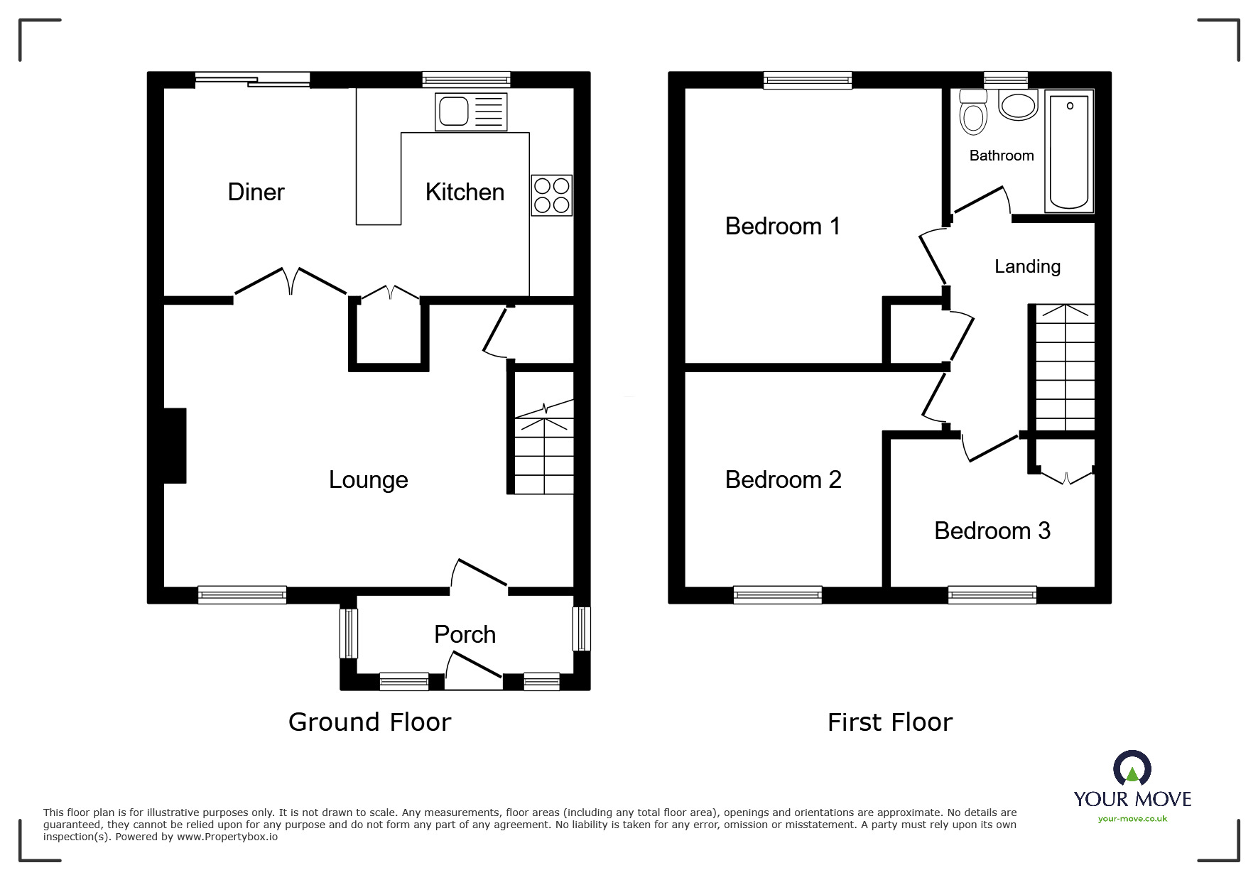 Floorplan of 3 bedroom End Terrace House for sale, Oak Road, Sittingbourne, Kent, ME10
