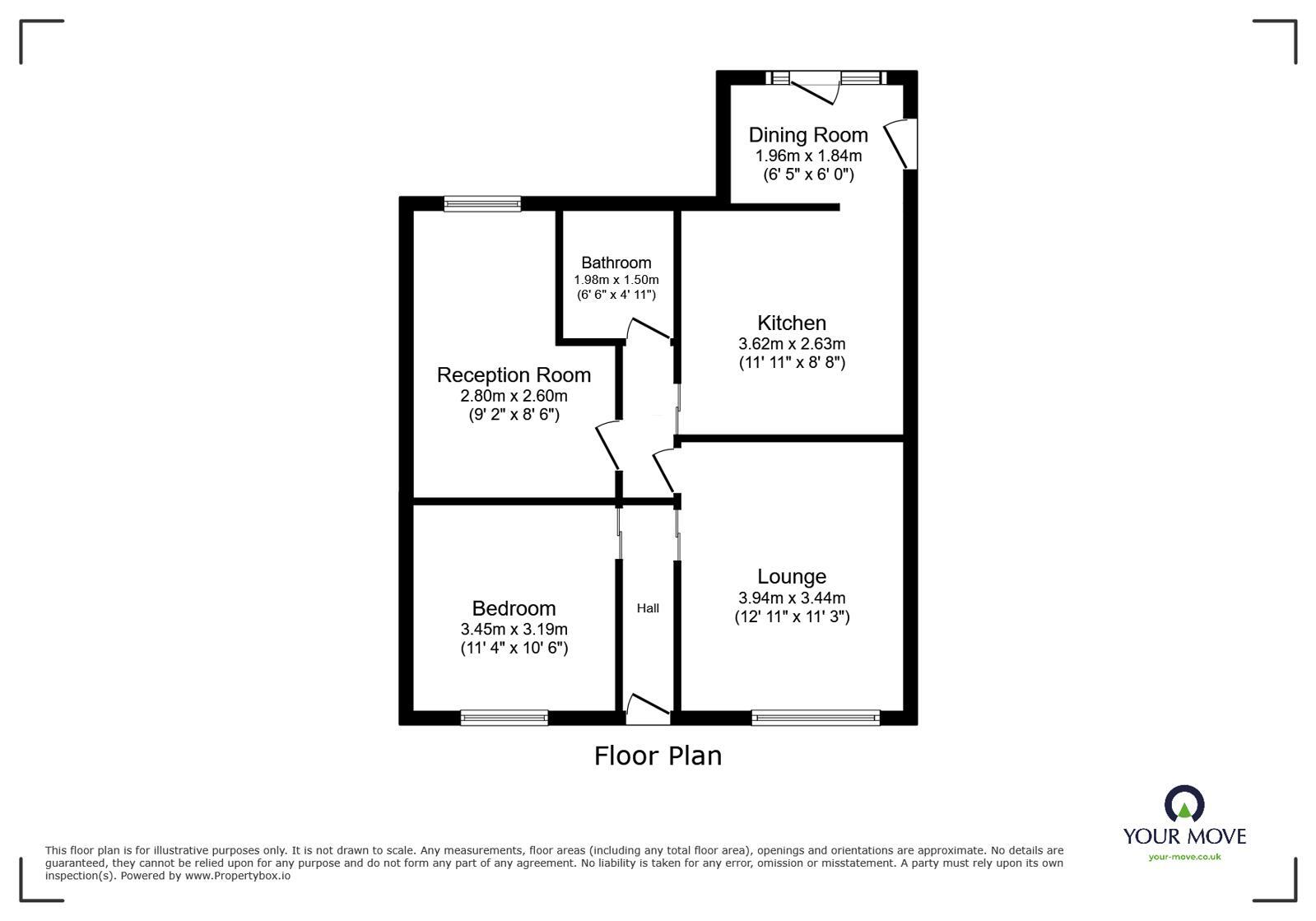 Floorplan of 2 bedroom Detached Bungalow for sale, Linkway, Iwade, Kent, ME9