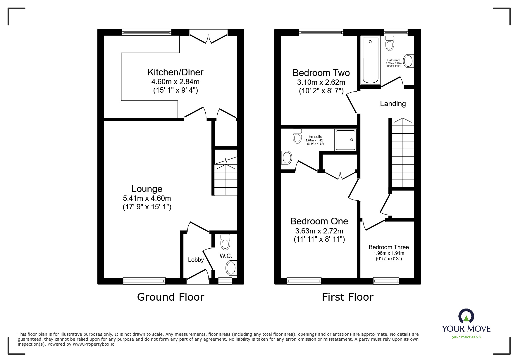 Floorplan of 3 bedroom Mid Terrace House for sale, Bewick Walk, Iwade, Kent, ME9
