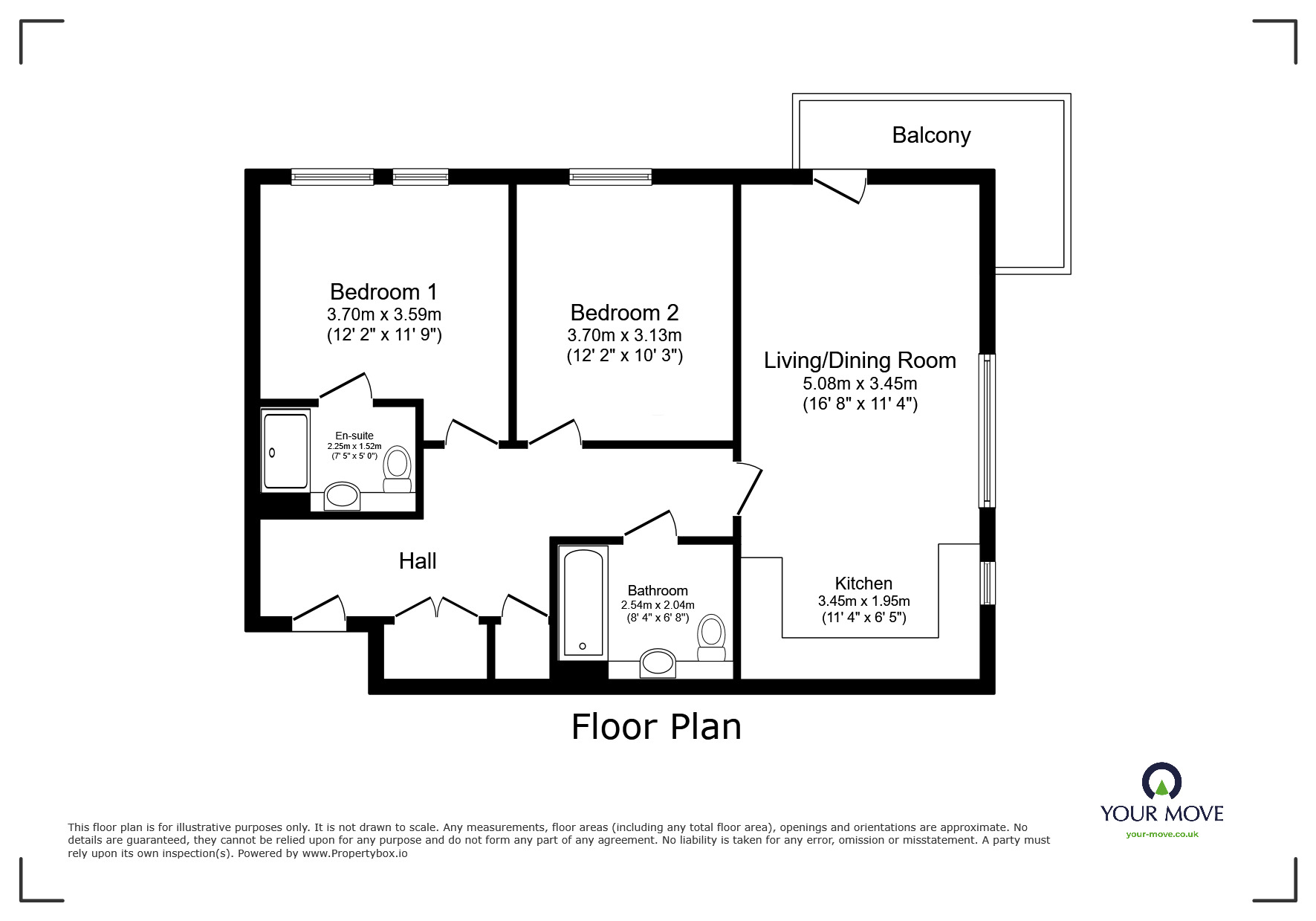 Floorplan of 2 bedroom  Flat for sale, Cooks Lane, Sittingbourne, Kent, ME10