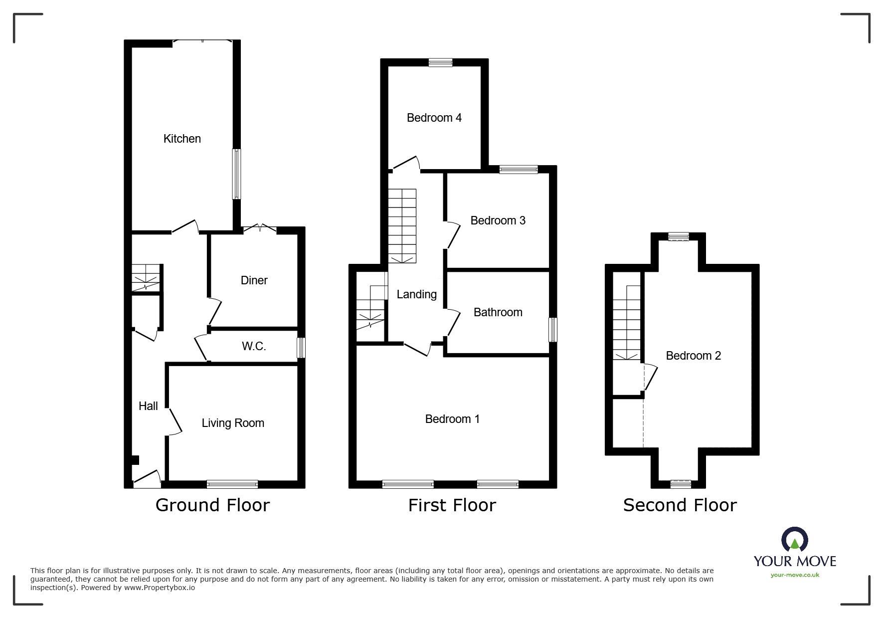 Floorplan of 4 bedroom Detached House for sale, Church Road, Murston, Kent, ME10