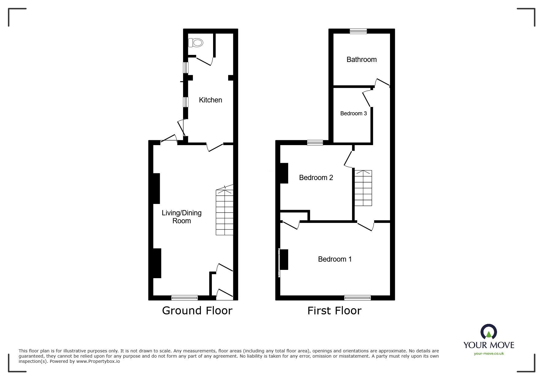 Floorplan of 3 bedroom Mid Terrace House for sale, Church Road, Murston, Kent, ME10