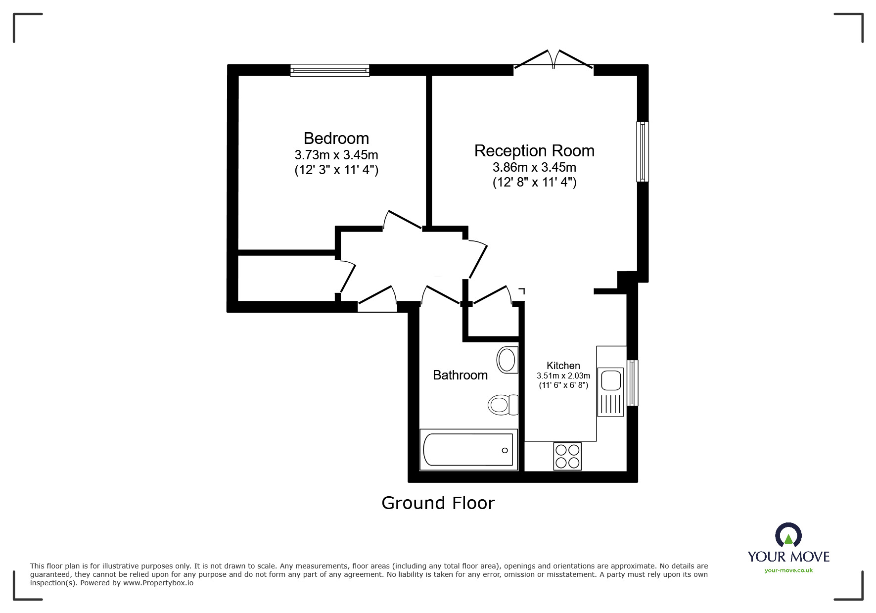 Floorplan of 1 bedroom Flat for sale, Limehouse Court, Sittingbourne, Kent, ME10