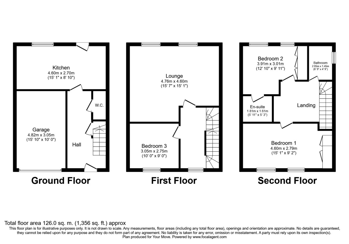 Floorplan of 3 bedroom End Terrace House for sale, Moonstone Square, Sittingbourne, Kent, ME10