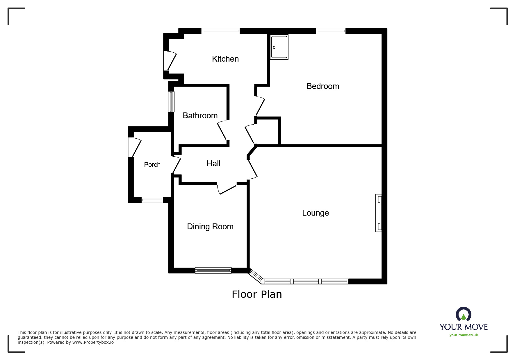 Floorplan of 2 bedroom Semi Detached Bungalow for sale, Rosebery Close, Sittingbourne, Kent, ME10