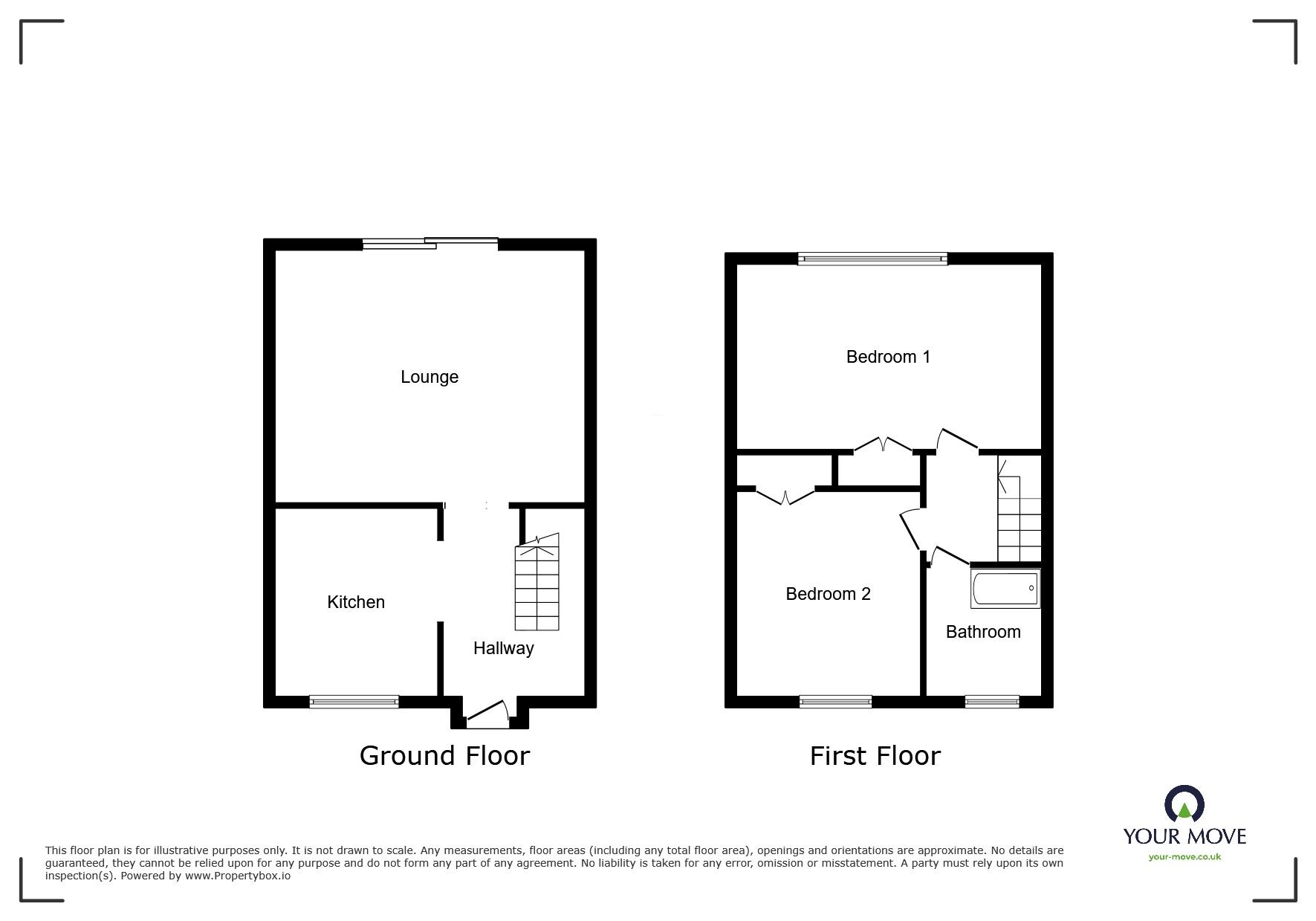 Floorplan of 2 bedroom End Terrace House for sale, Watsons Hill, Sittingbourne, Kent, ME10