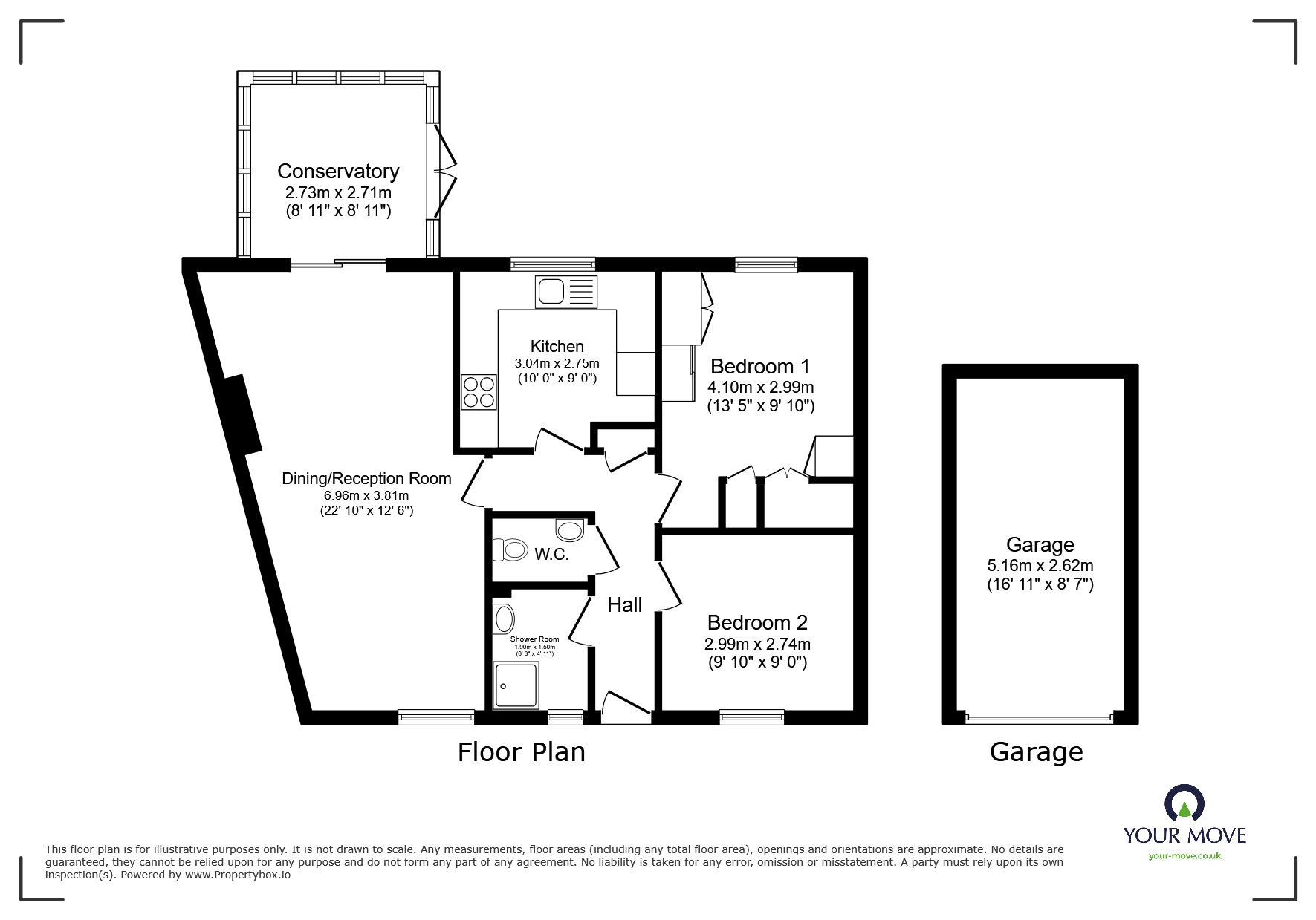 Floorplan of 2 bedroom Semi Detached Bungalow for sale, Sharfleet Crescent, Iwade, Kent, ME9