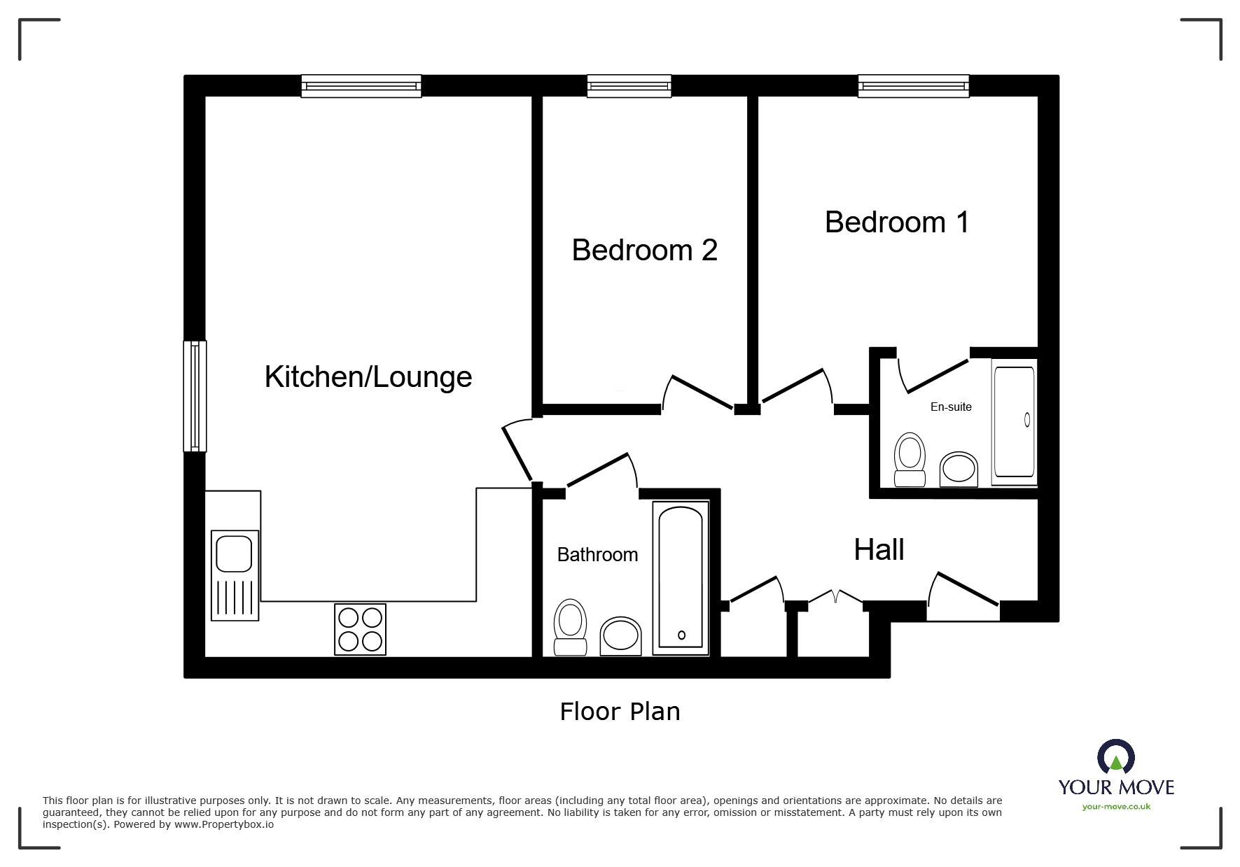 Floorplan of 2 bedroom  Flat for sale, Saxon Court, Cooks Lane, Kent, ME10