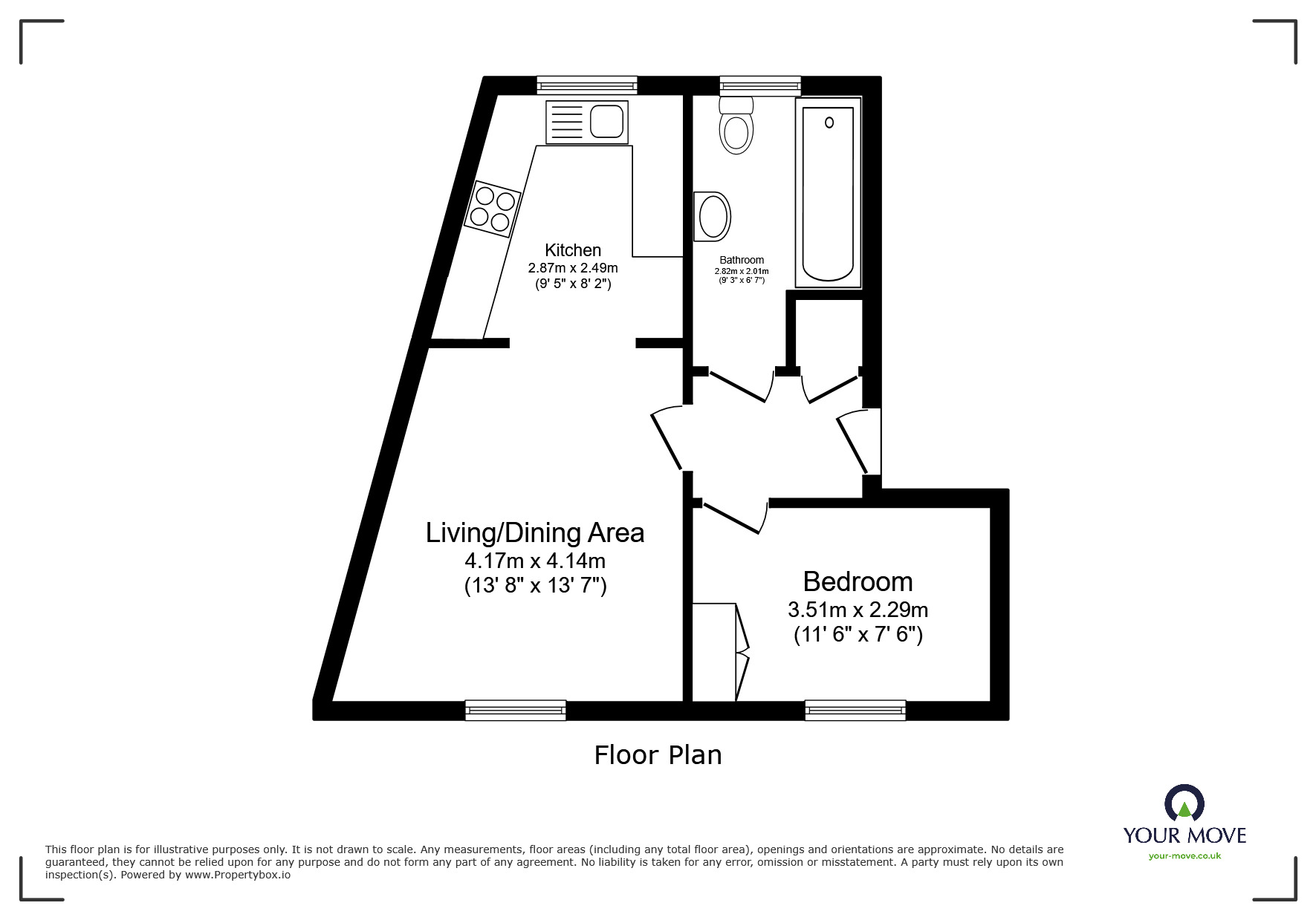 Floorplan of 1 bedroom  Flat for sale, Amethyst Drive, Sittingbourne, Kent, ME10