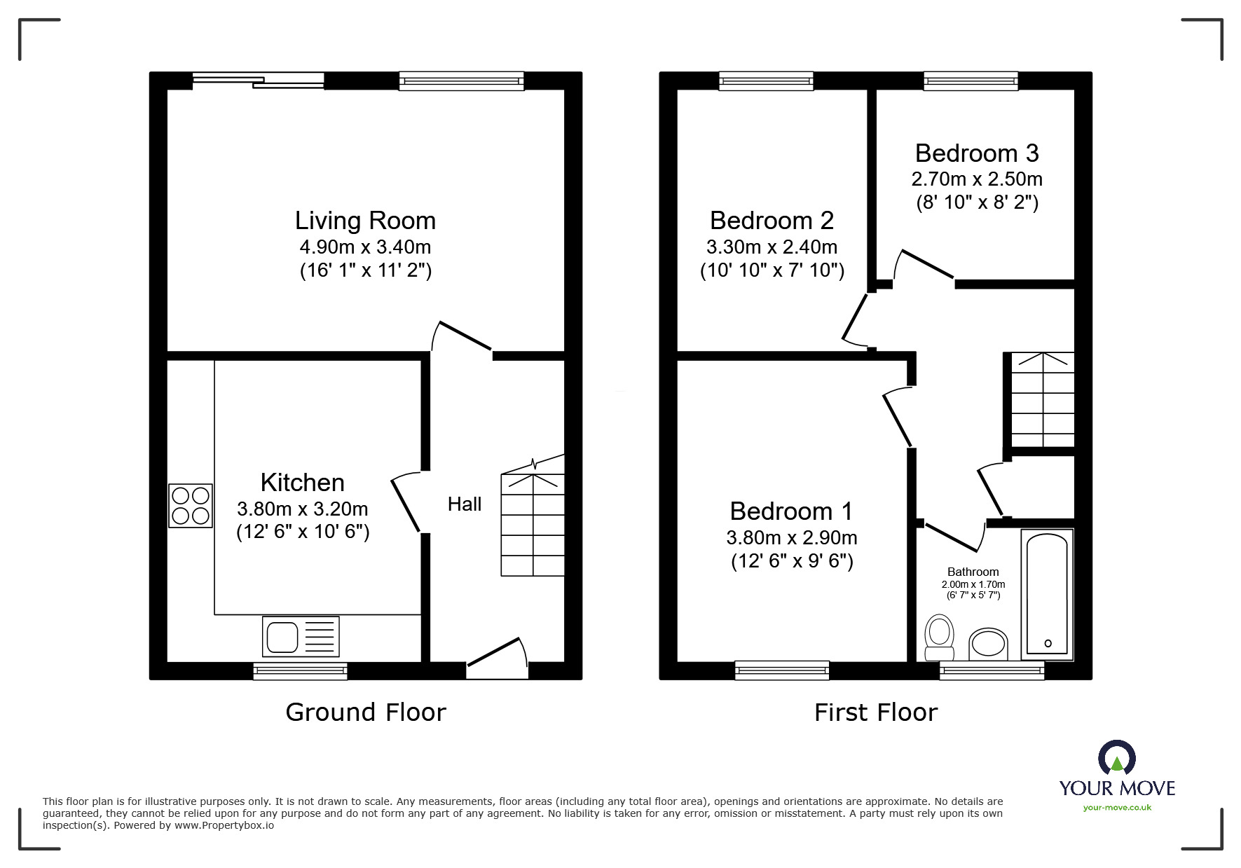 Floorplan of 3 bedroom Mid Terrace House for sale, Harris Gardens, Sittingbourne, Kent, ME10