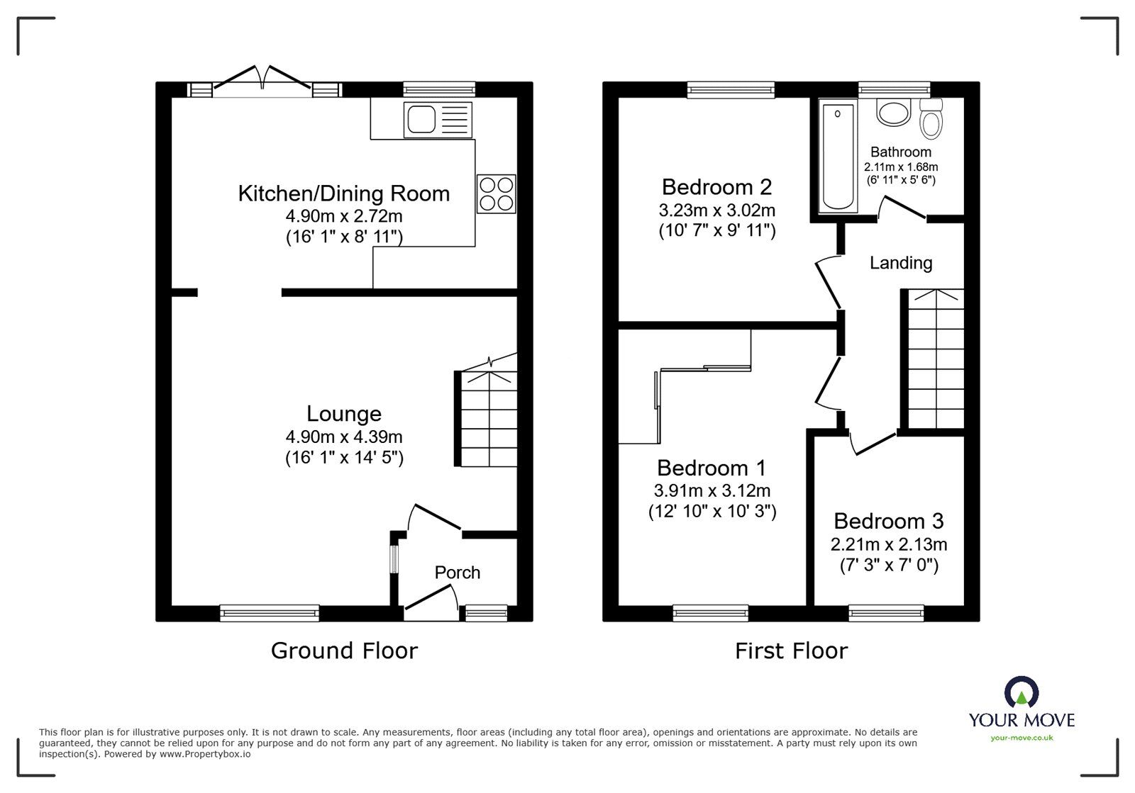 Floorplan of 3 bedroom Mid Terrace House for sale, Heather Close, Kent, ME10